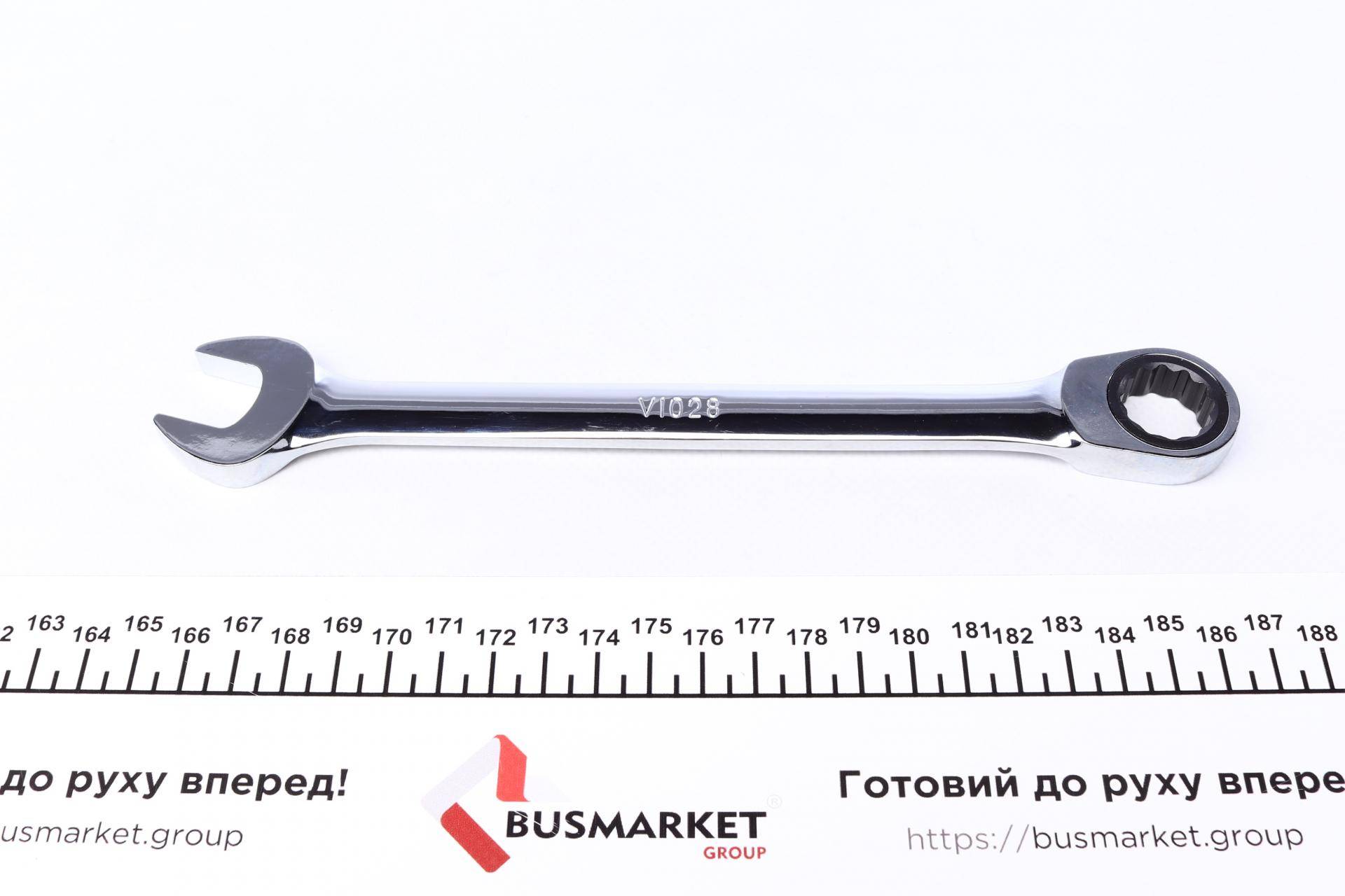 Ключ ріжково-накидний з тріскачкою 17 мм 72 зуб. L-225 мм