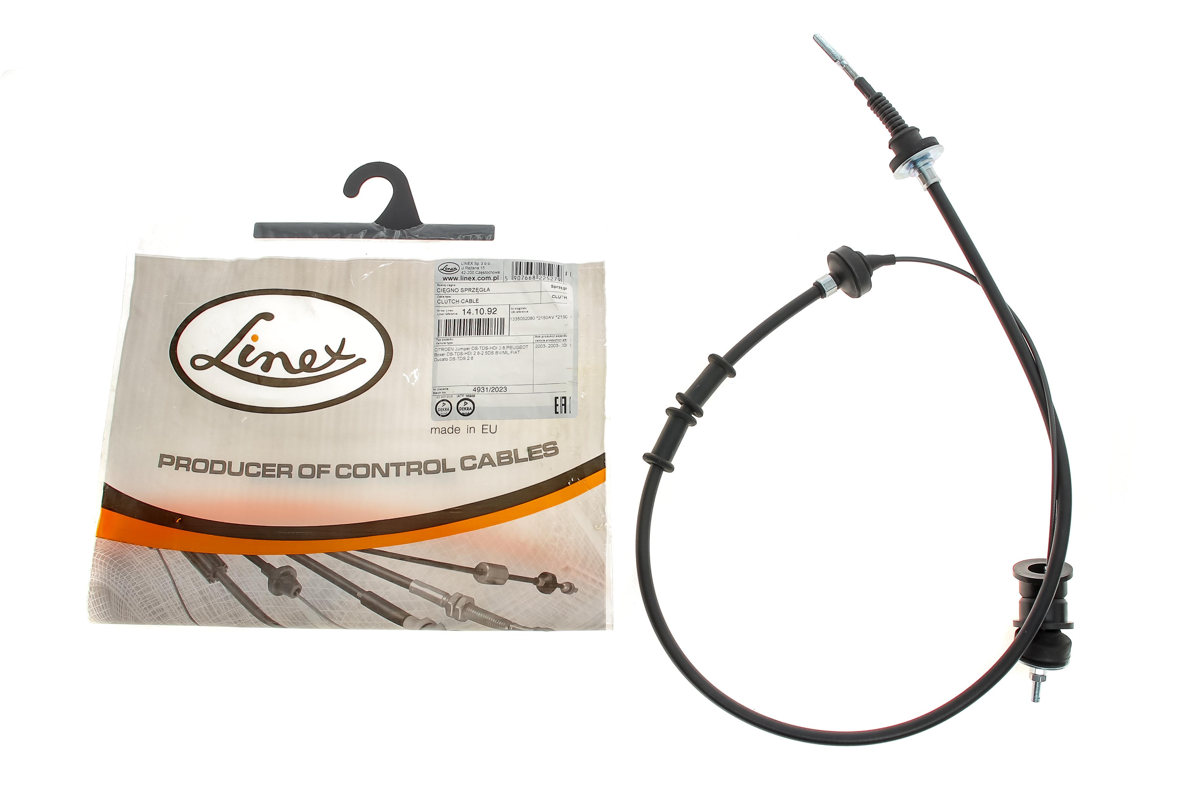 Трос сцепления Fiat Ducato 2.8JTD 02-/Citroen Jumper/Peugeot Boxer 2.5D/2.8HDI 94-02 (1435/910 mm)