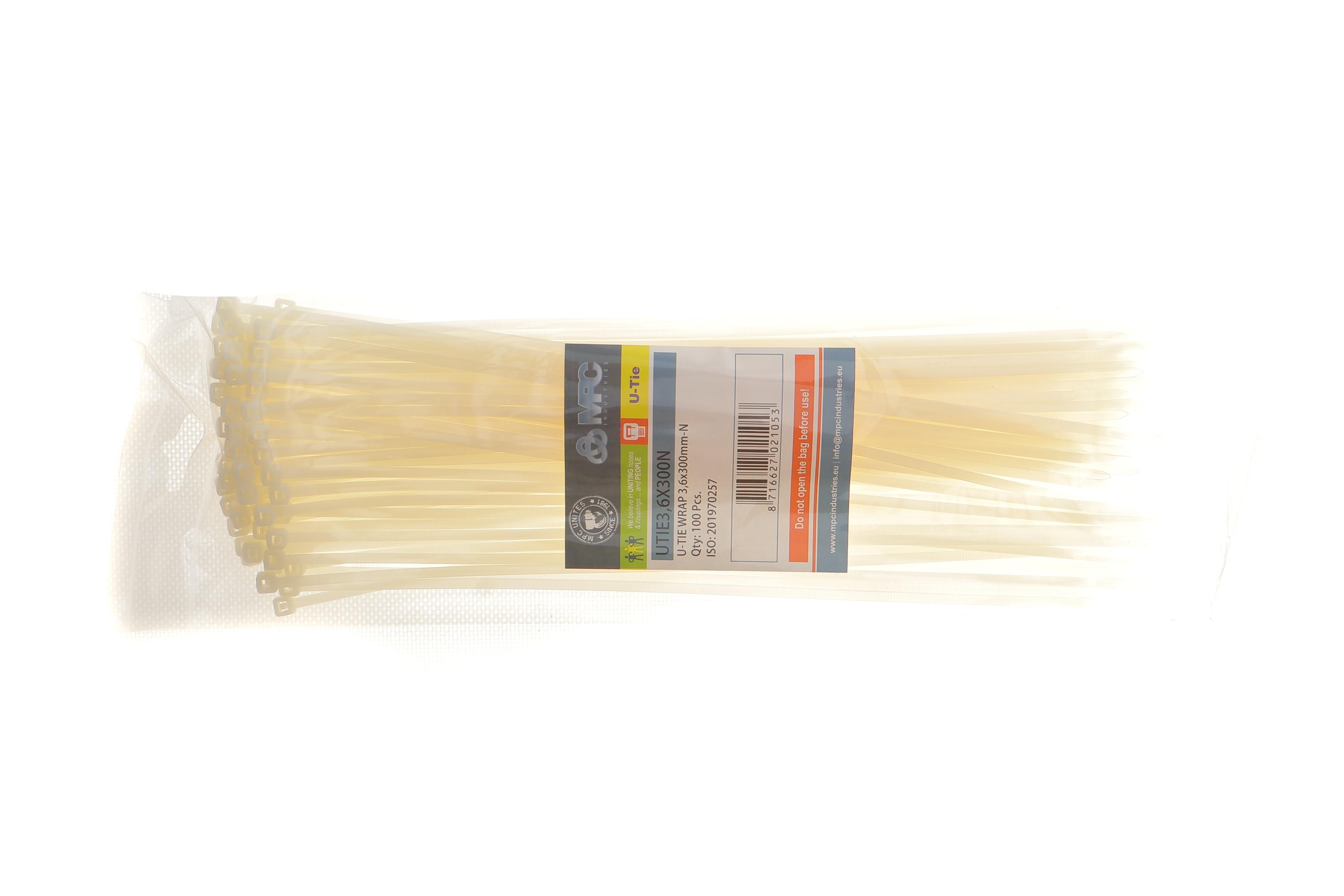 Набір стяжок пластикових 3,6x300 мм 100 од. (біла)