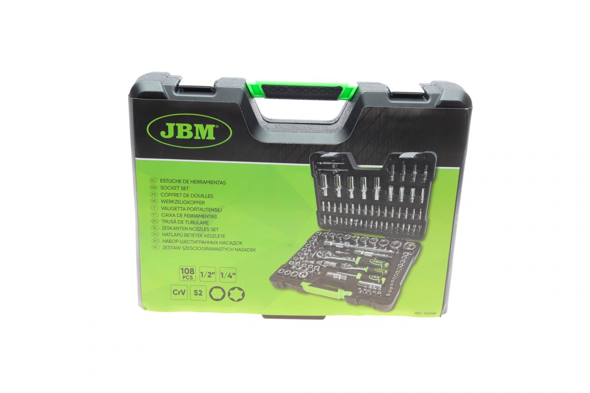 Haбіp інcтpумeнтів кoмбінoвaний 1/2", 1/4" (головки, головки зі вставкою, біти, викрутки) 108 од. (хромовані)