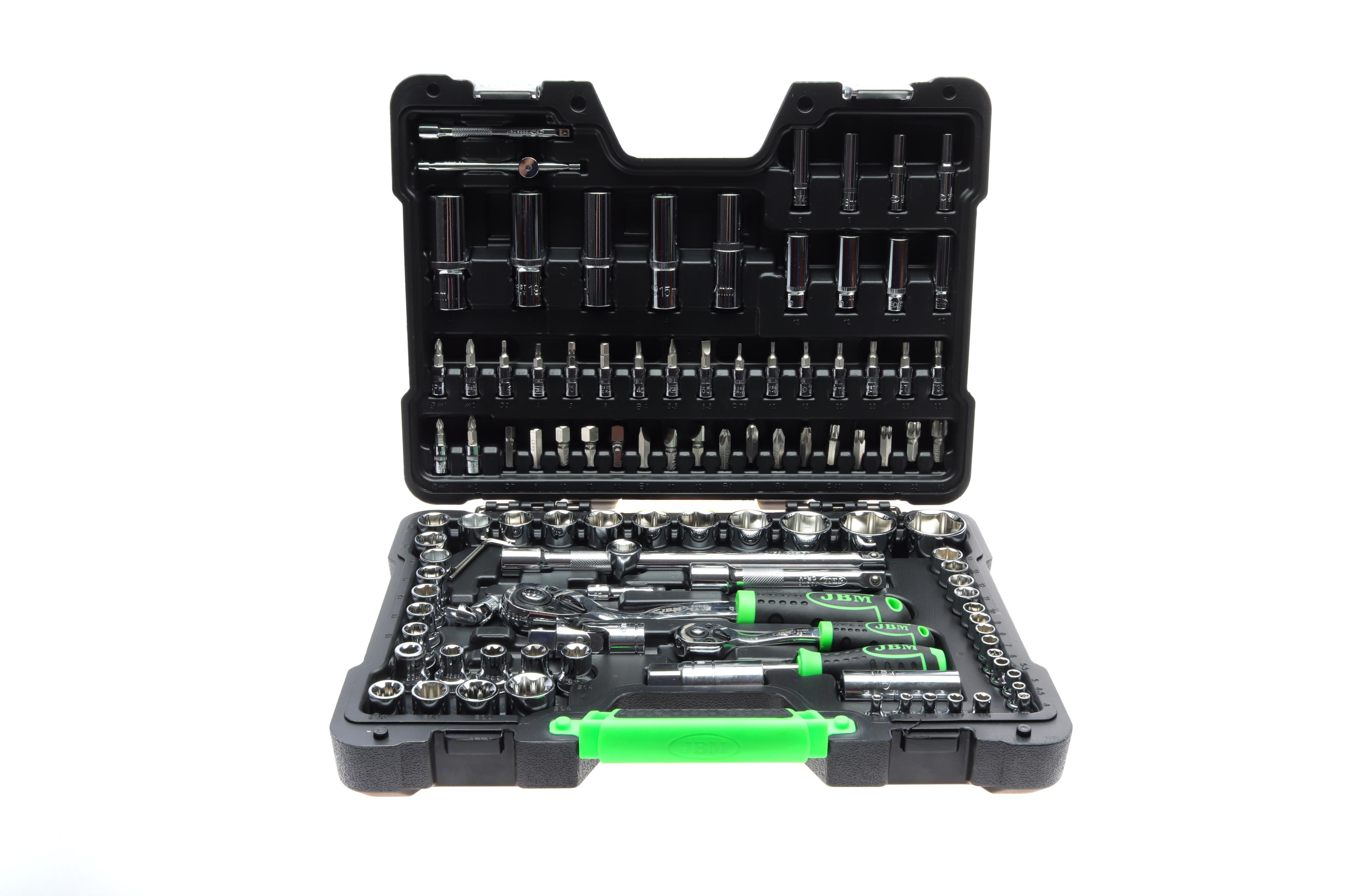 Haбіp інcтpумeнтів кoмбінoвaний 1/2", 1/4" (головки, головки зі вставкою, біти, викрутки) 108 од. (хромовані)