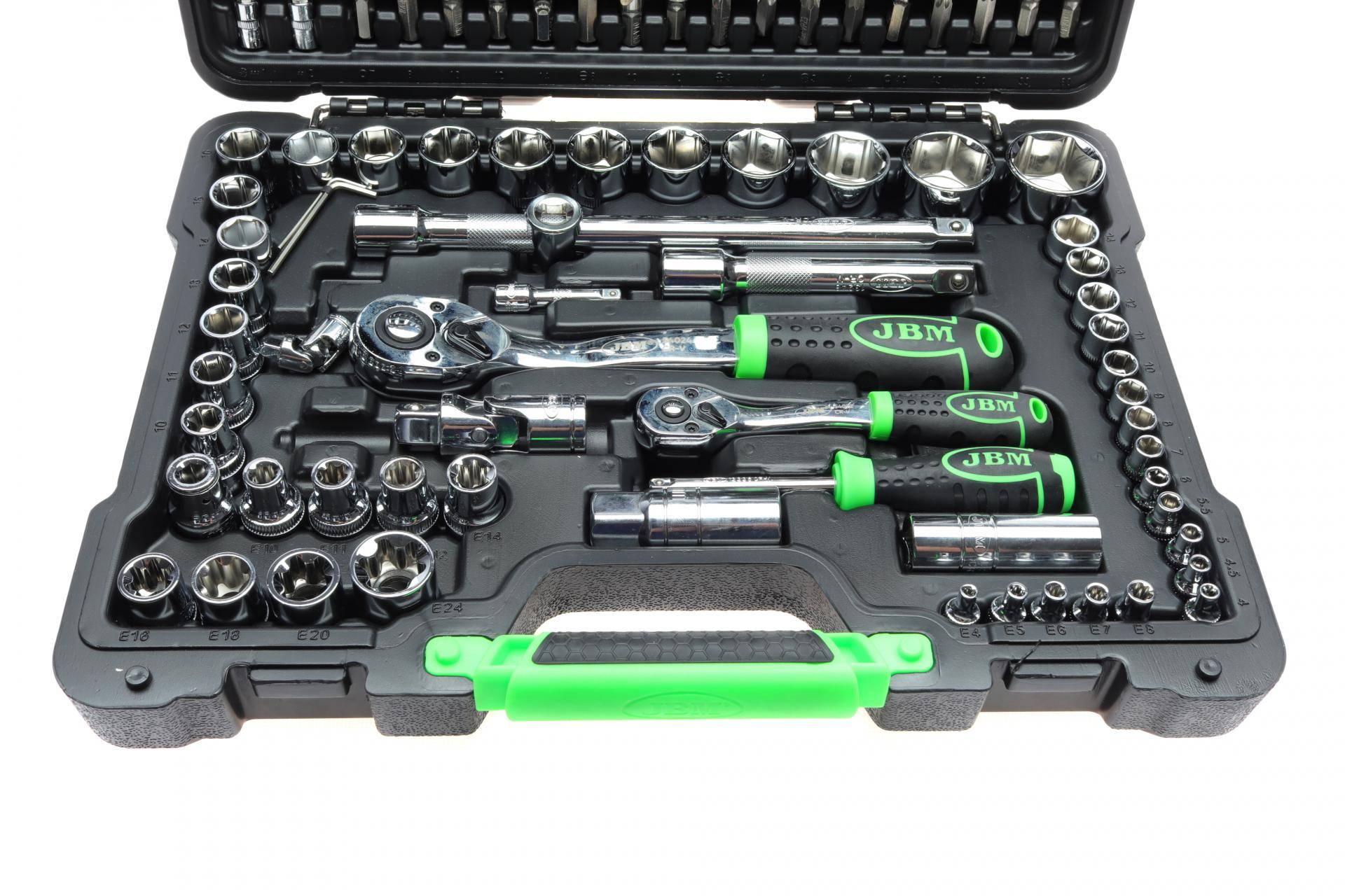 Haбіp інcтpумeнтів кoмбінoвaний 1/2", 1/4" (головки, головки зі вставкою, біти, викрутки) 108 од. (хромовані)