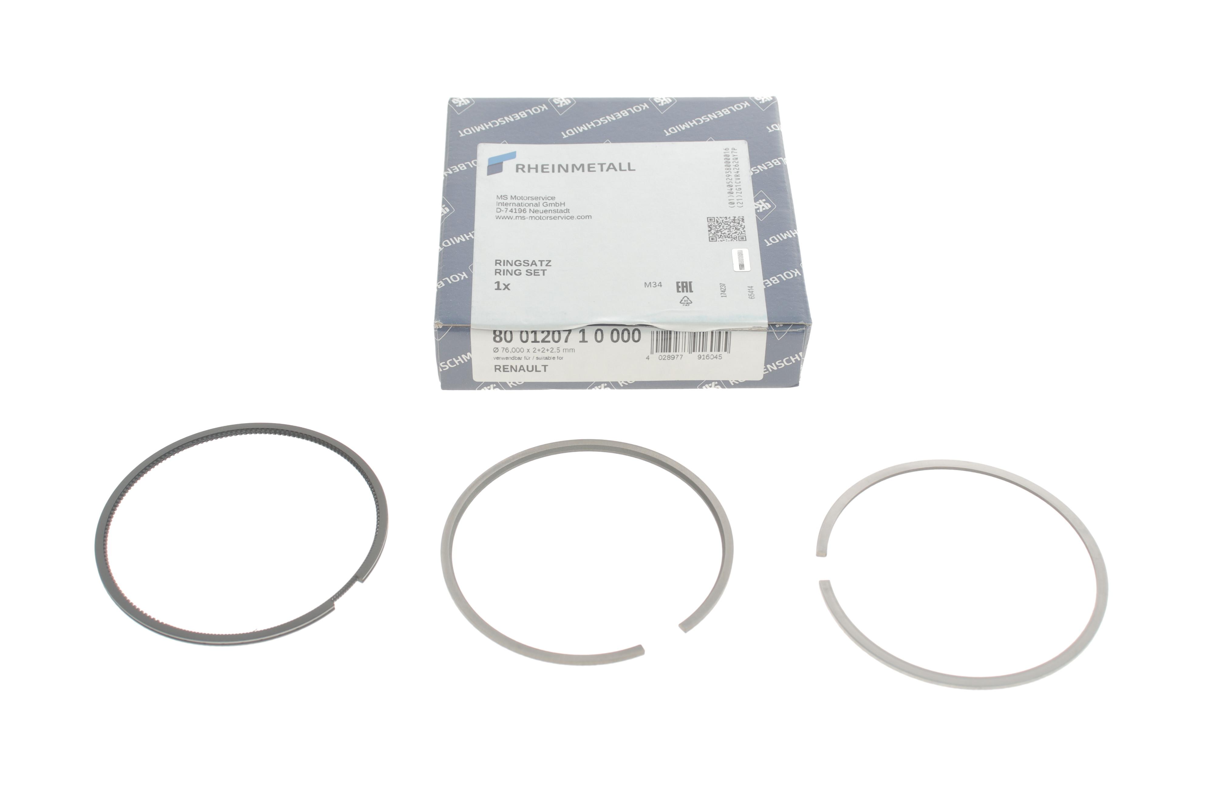 Кільця поршневі Renault Kangoo 1.5dCI 08- (76.00mm/STD) (2-2-2.5)