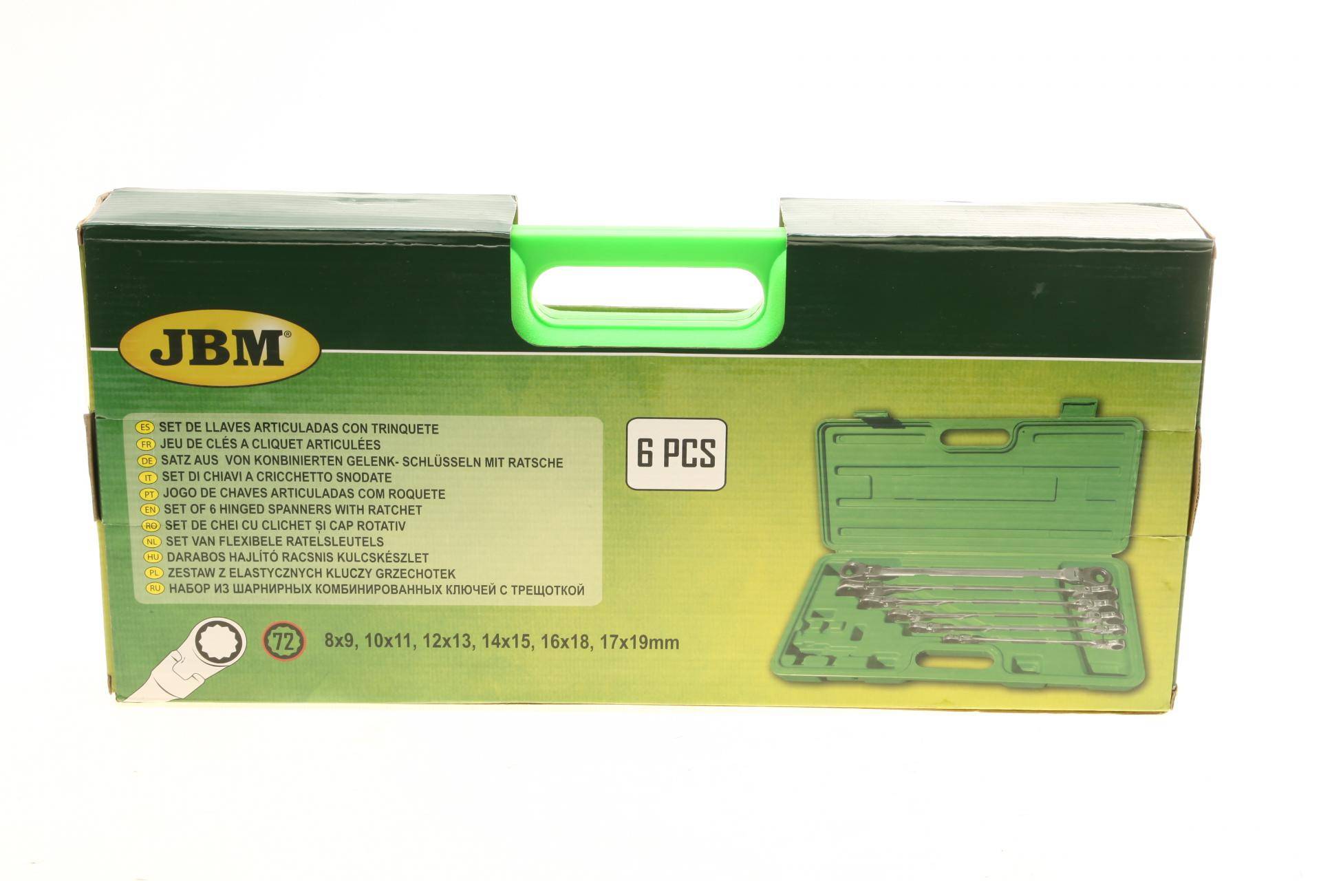 Набір ключів накидних з тріскачкою 8x9-17x19 мм 6 од.