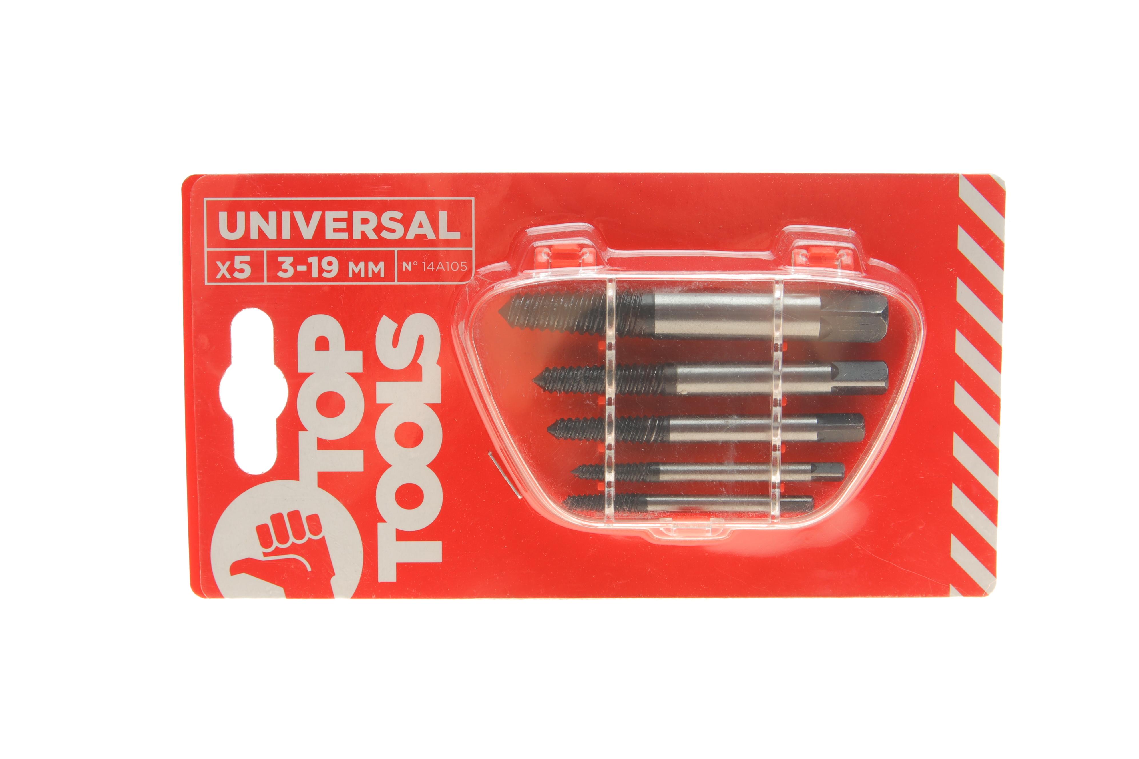 Набор экстракторов для извлечения сломанных/поврежденных болтов/шпилек (5шт) M3.3-M19