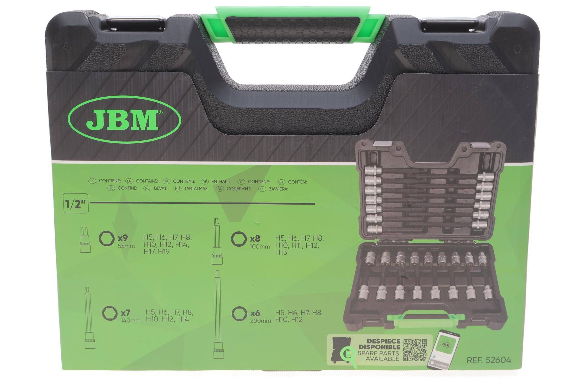 Набір головок 1/2" зі вставками Hex 30 од.