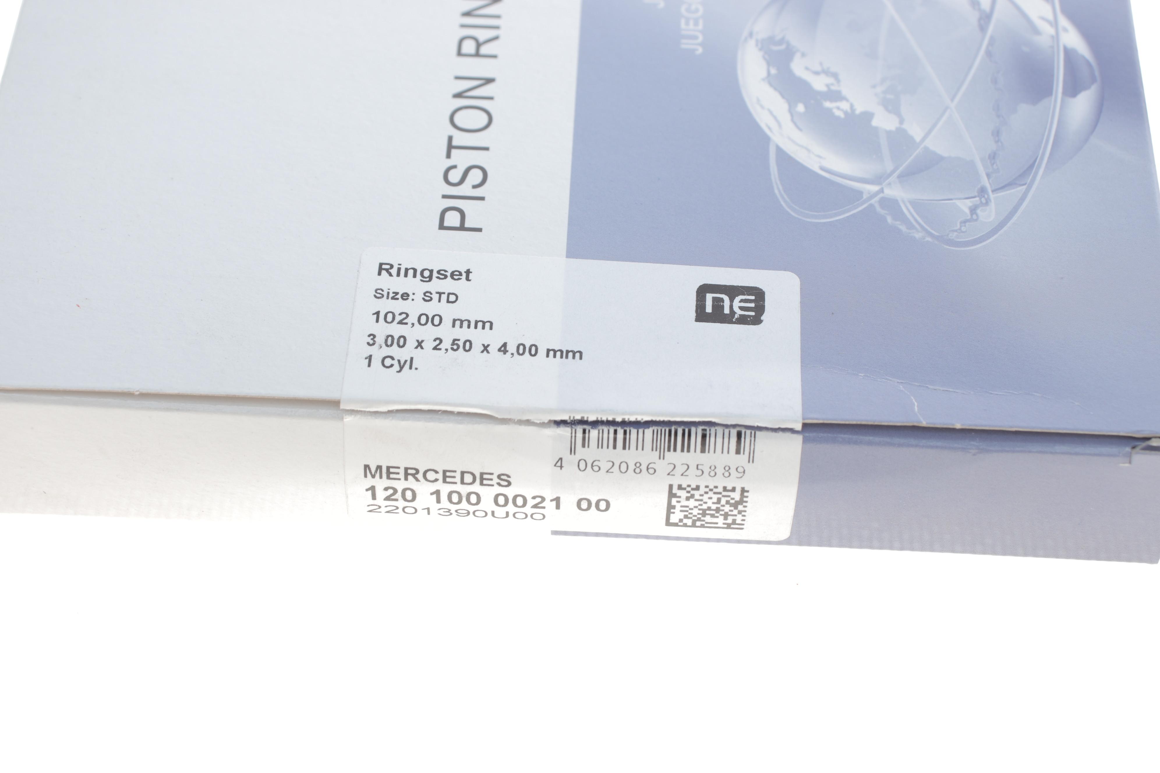 Кільця поршневі MB Vario 4.3TDI (102.00mm/STD) (3-2.5-4) = 8910830000