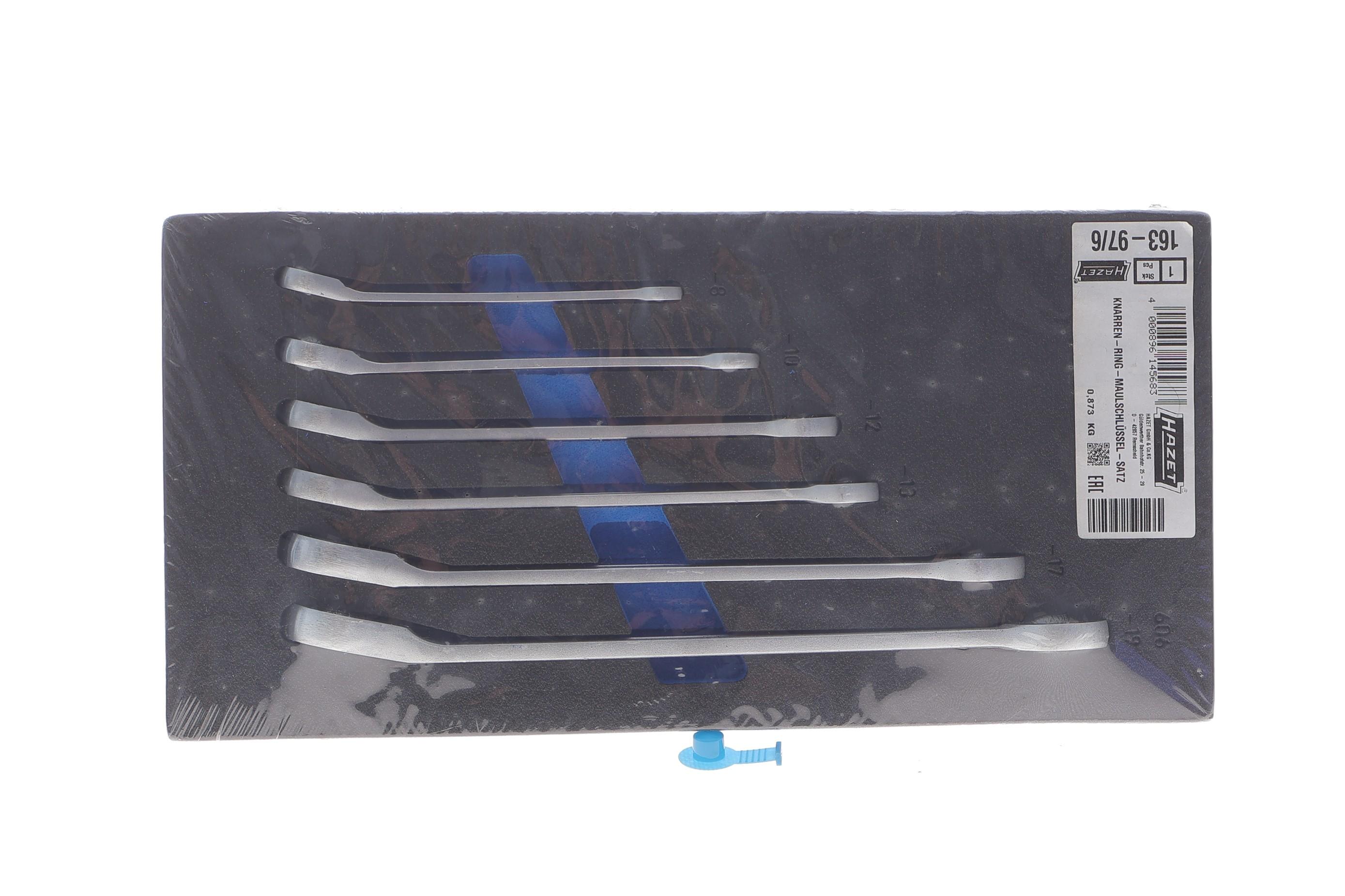 Набор ключей рожково-накидных с трещоткой 8-19 мм 6 ед.