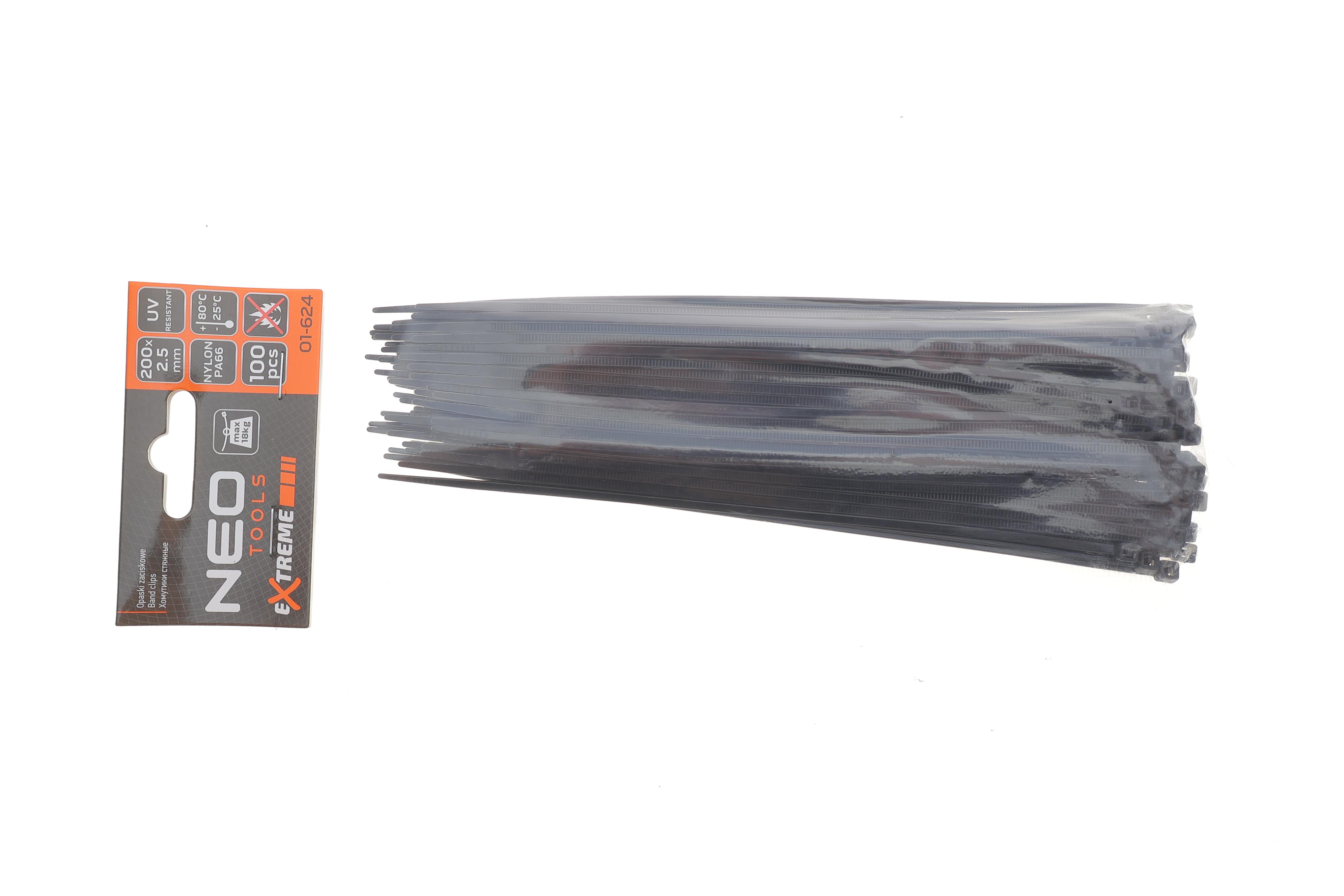Набір стяжок пластикових EXTREME 2,5x200 мм 100 од. (чорна)