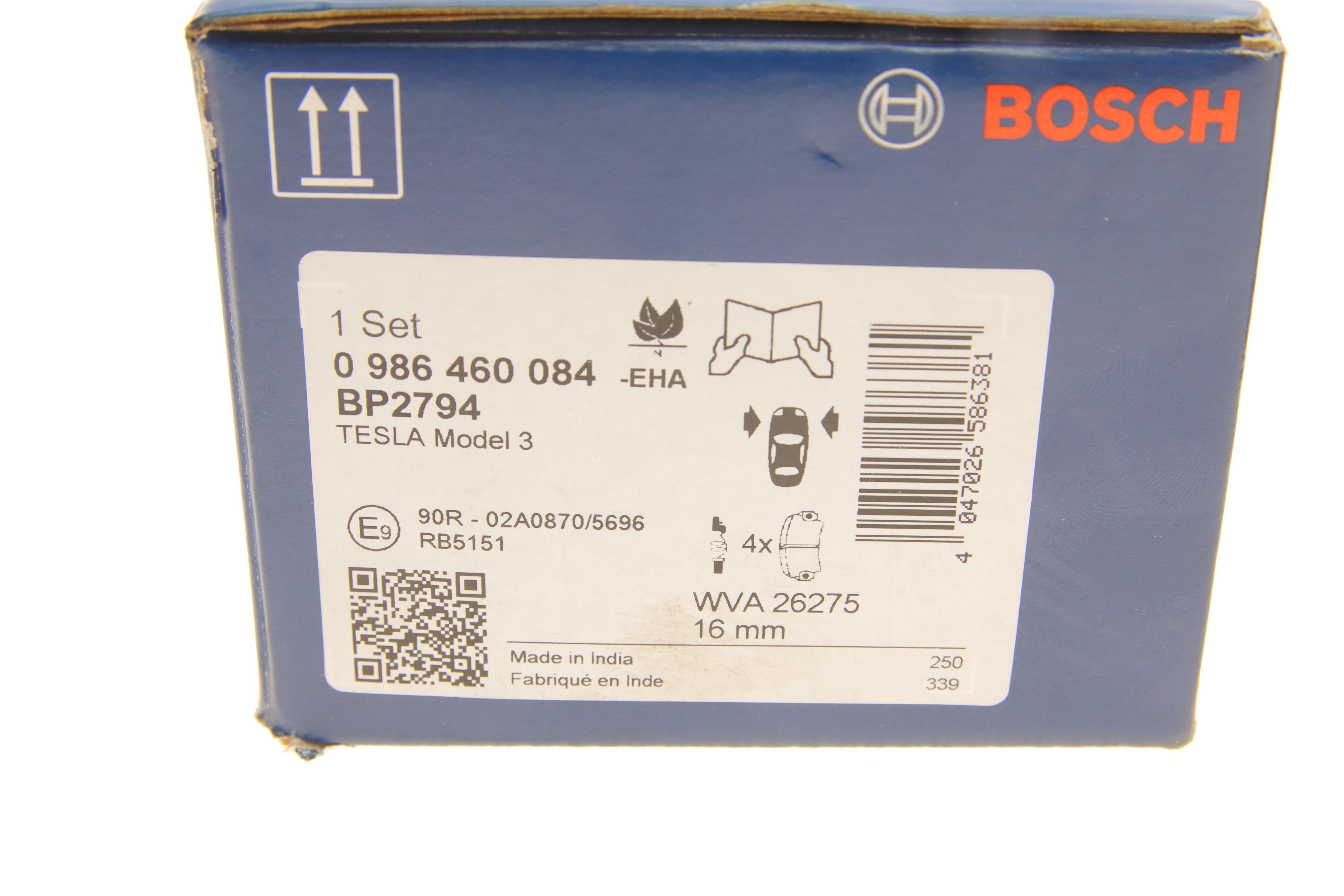 Колодки тормозные (передние) Tesla Model 3 18- (с датчиком)