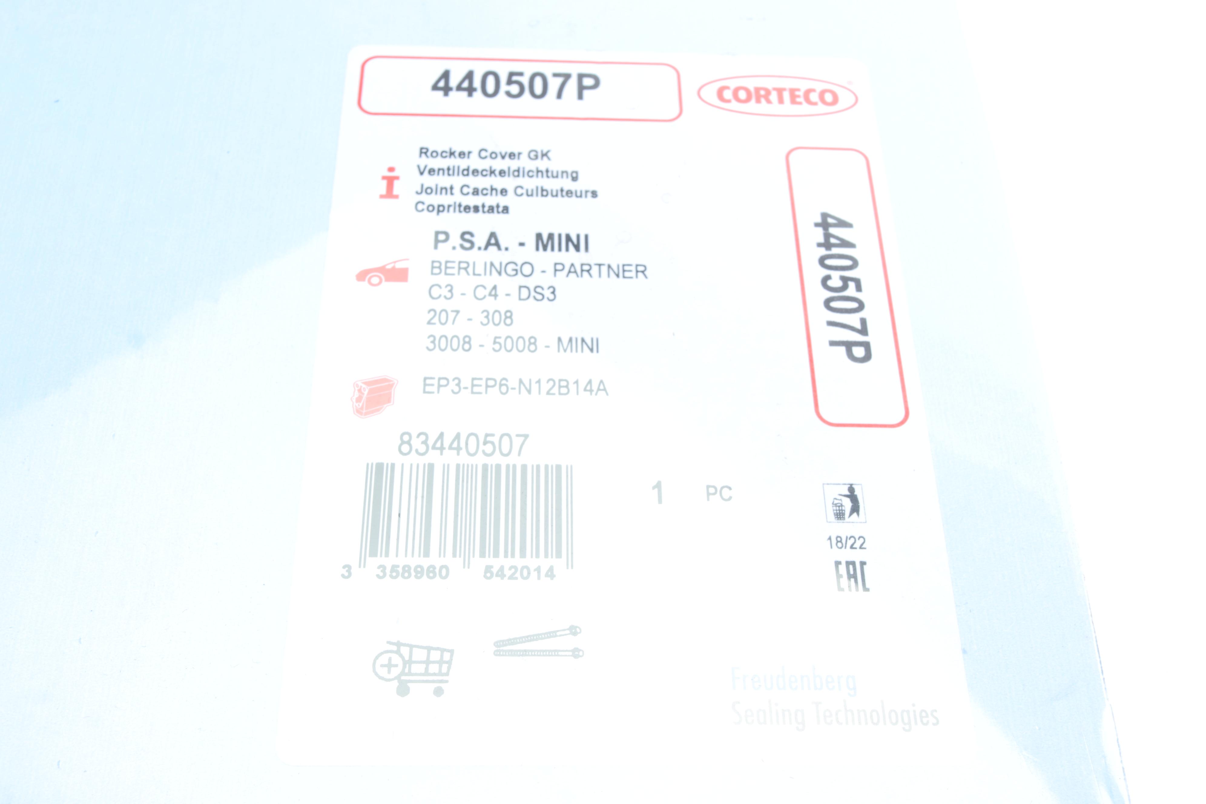 Прокладка кришки клапанів Citroen Berlingo/Peugeot Partner 1.6/1.6 VTi 09-