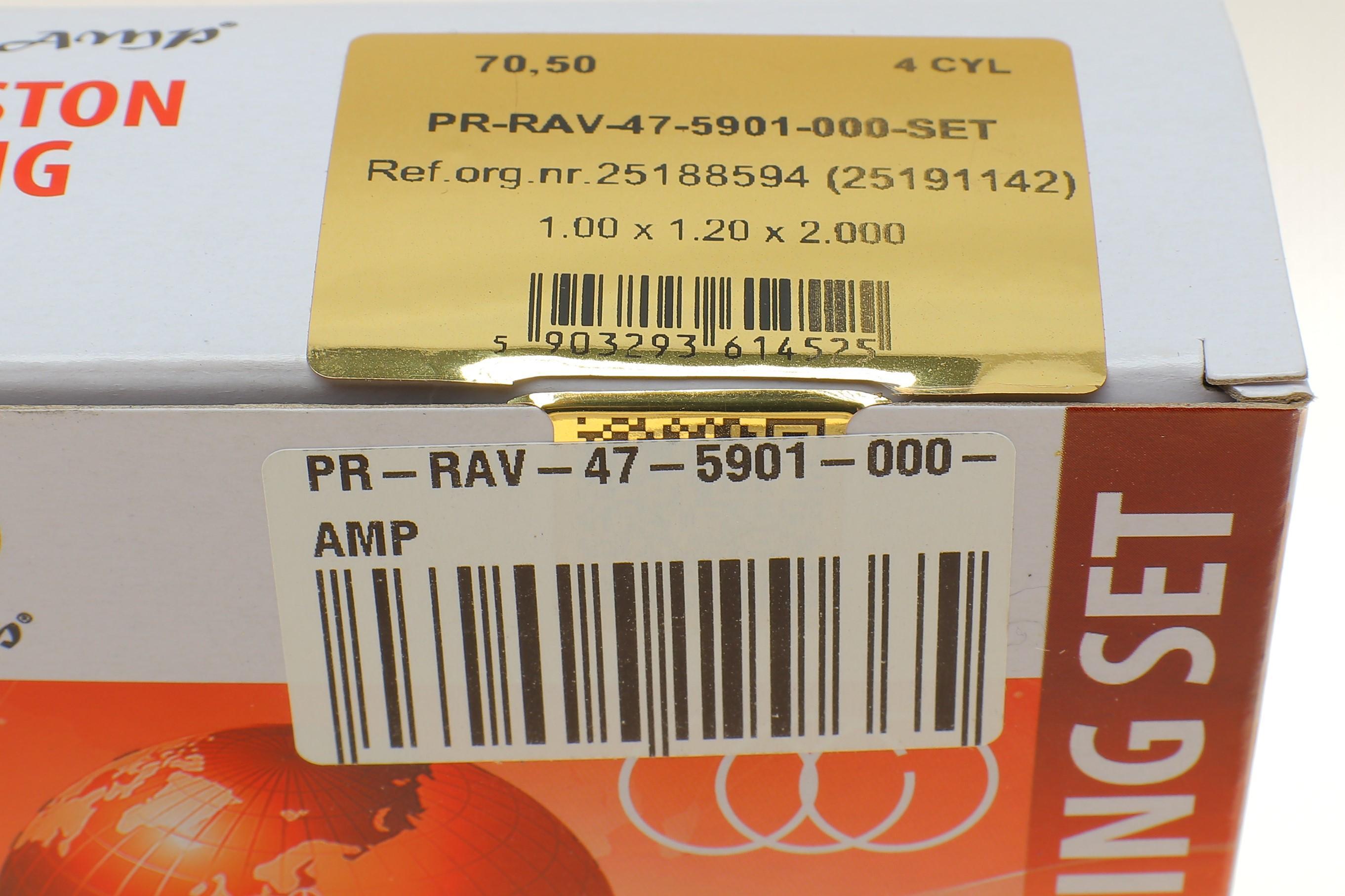 Кольца поршневые Ravon R2 1.2 16- (70.50mm/STD) (1.0x1.2x2.0)