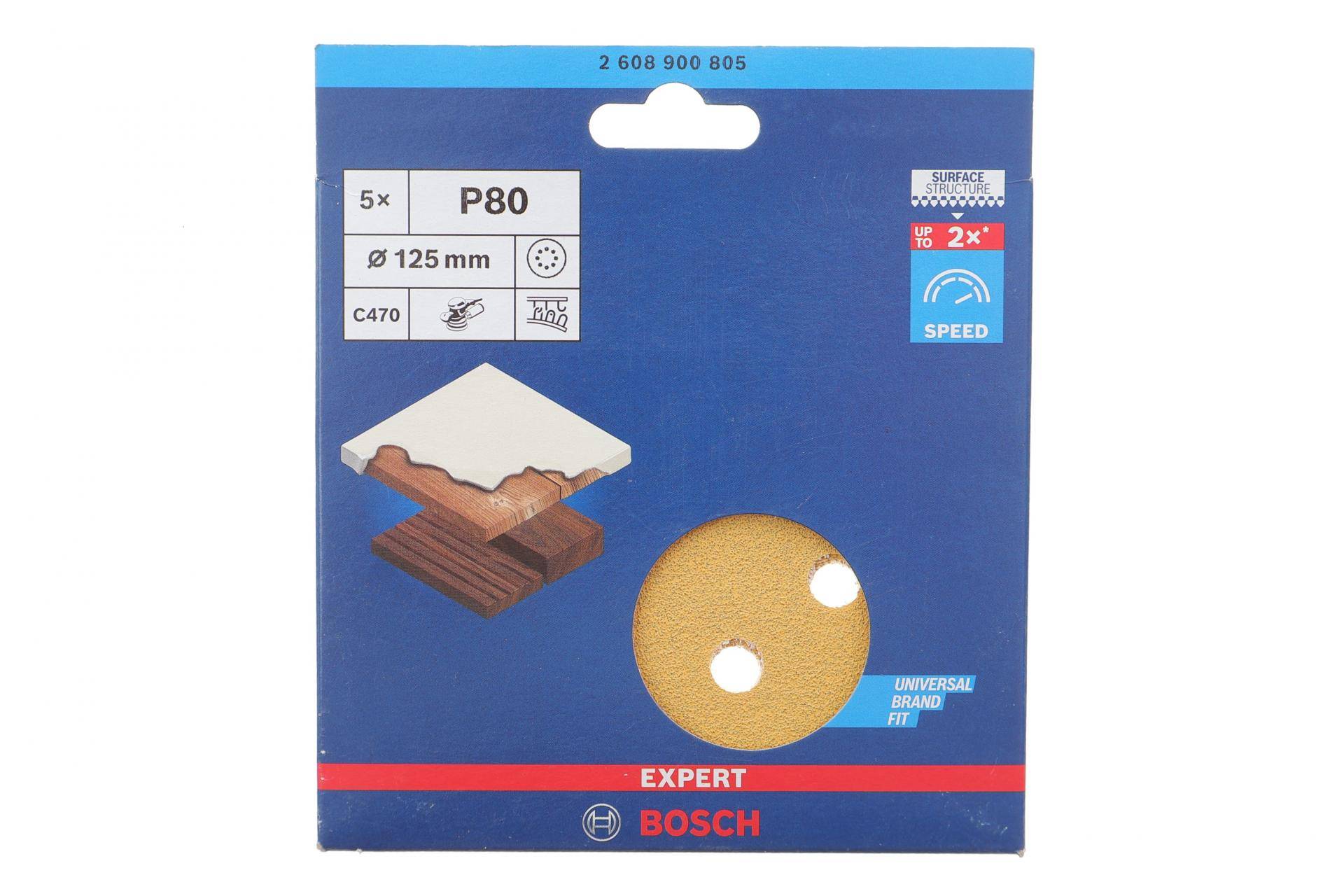 Шліфувальний папір EXPERT P80 Ø125 мм (5шт)