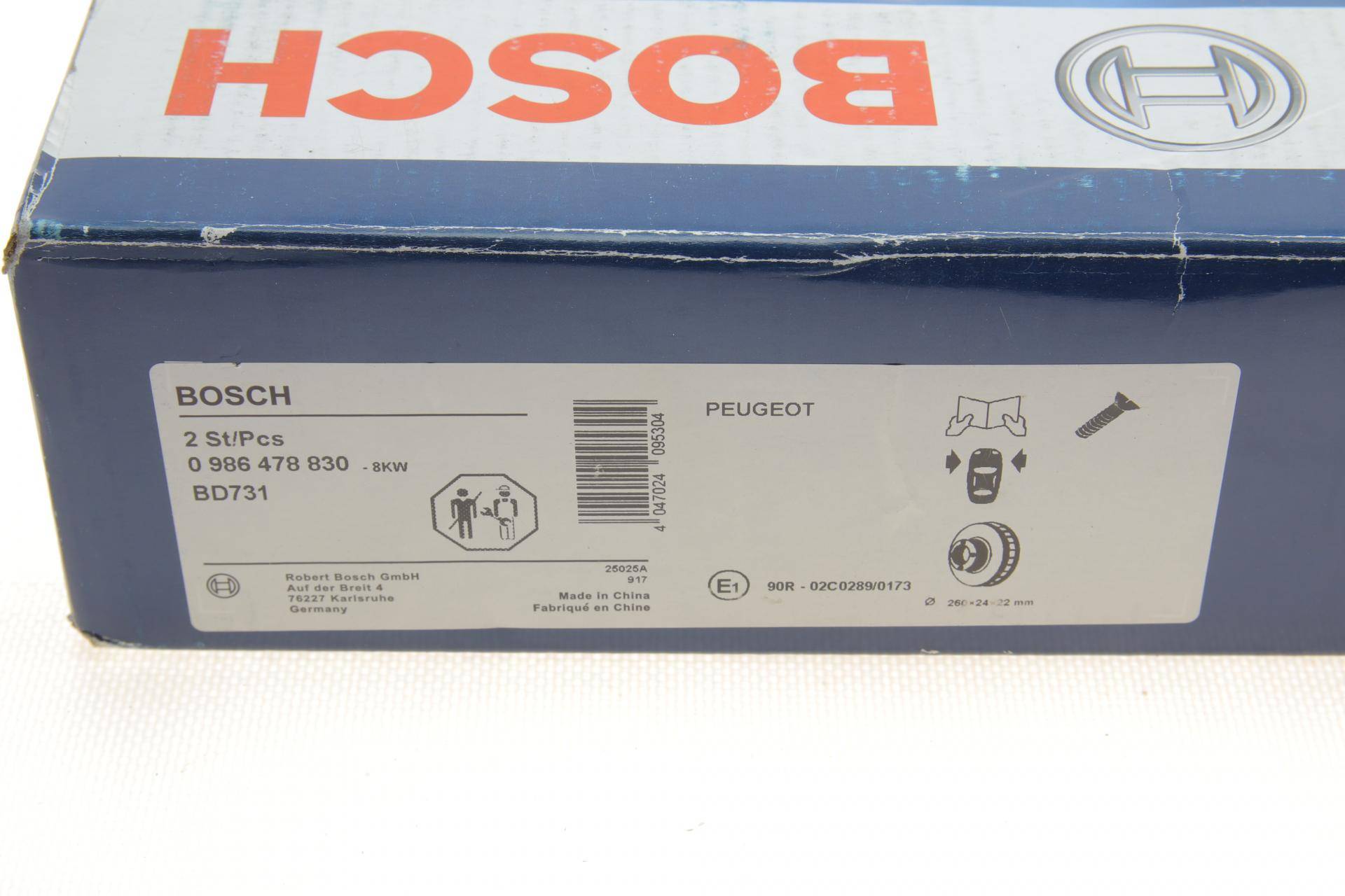 Диск гальмівний (передній) Peugeot 406 95-04 (260x24) (з вентиляцією)