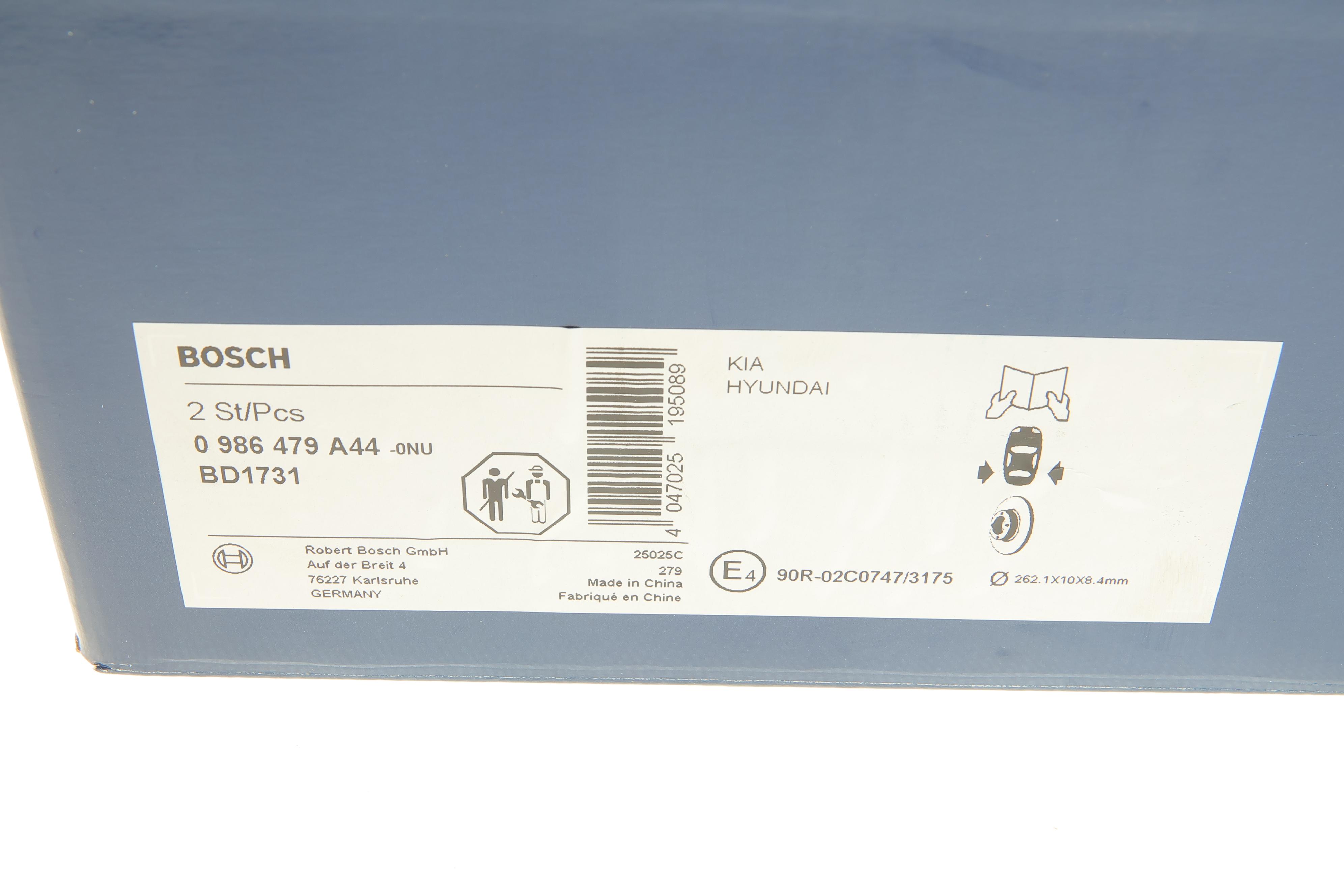 Диск гальмівний (задній) Hyundai Accent IV 10-/Kia Rio III 11- (262.1x10)