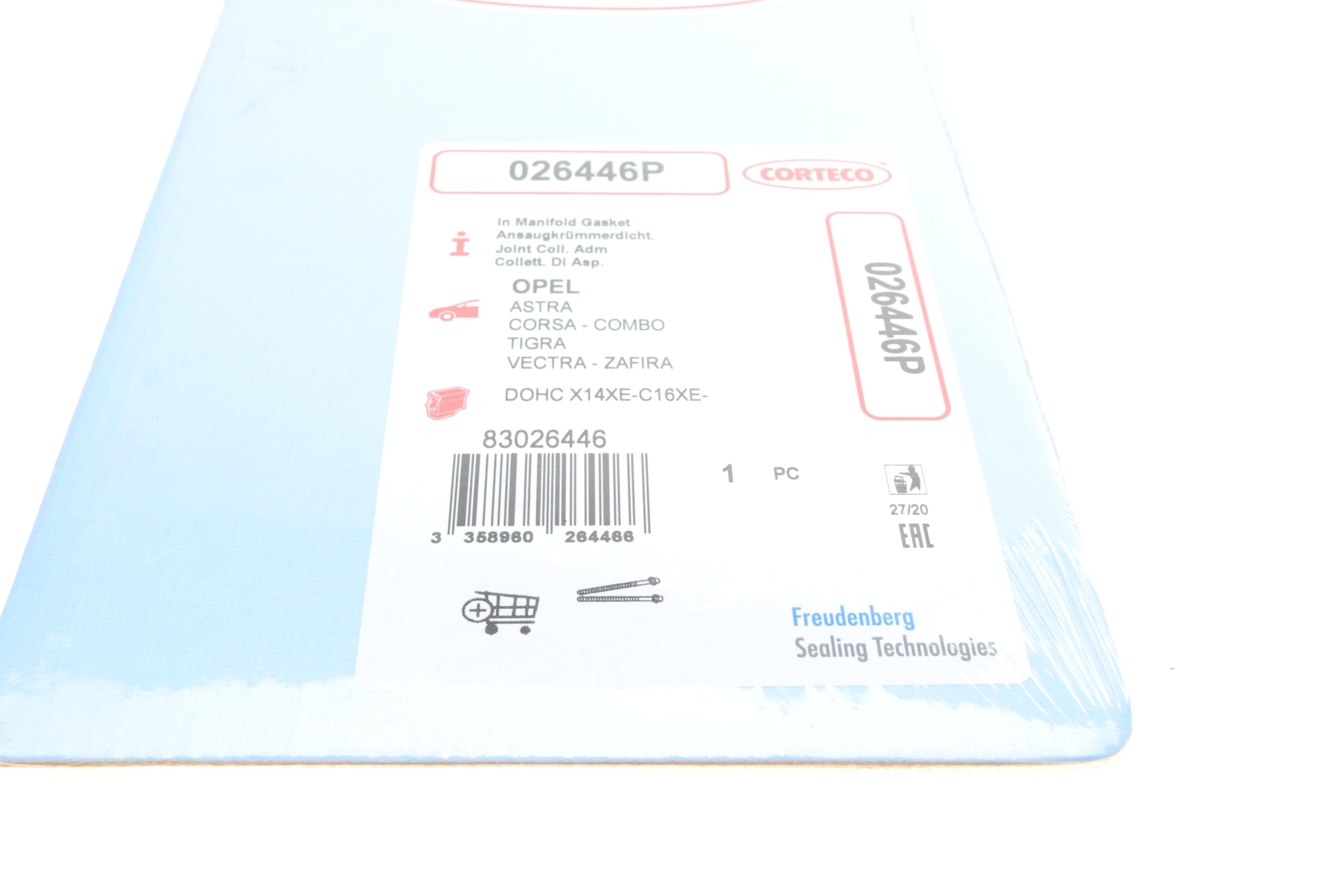 Прокладка колектора впускного Opel Astra/Vectra 1.4i/1.6i 16V 94-05