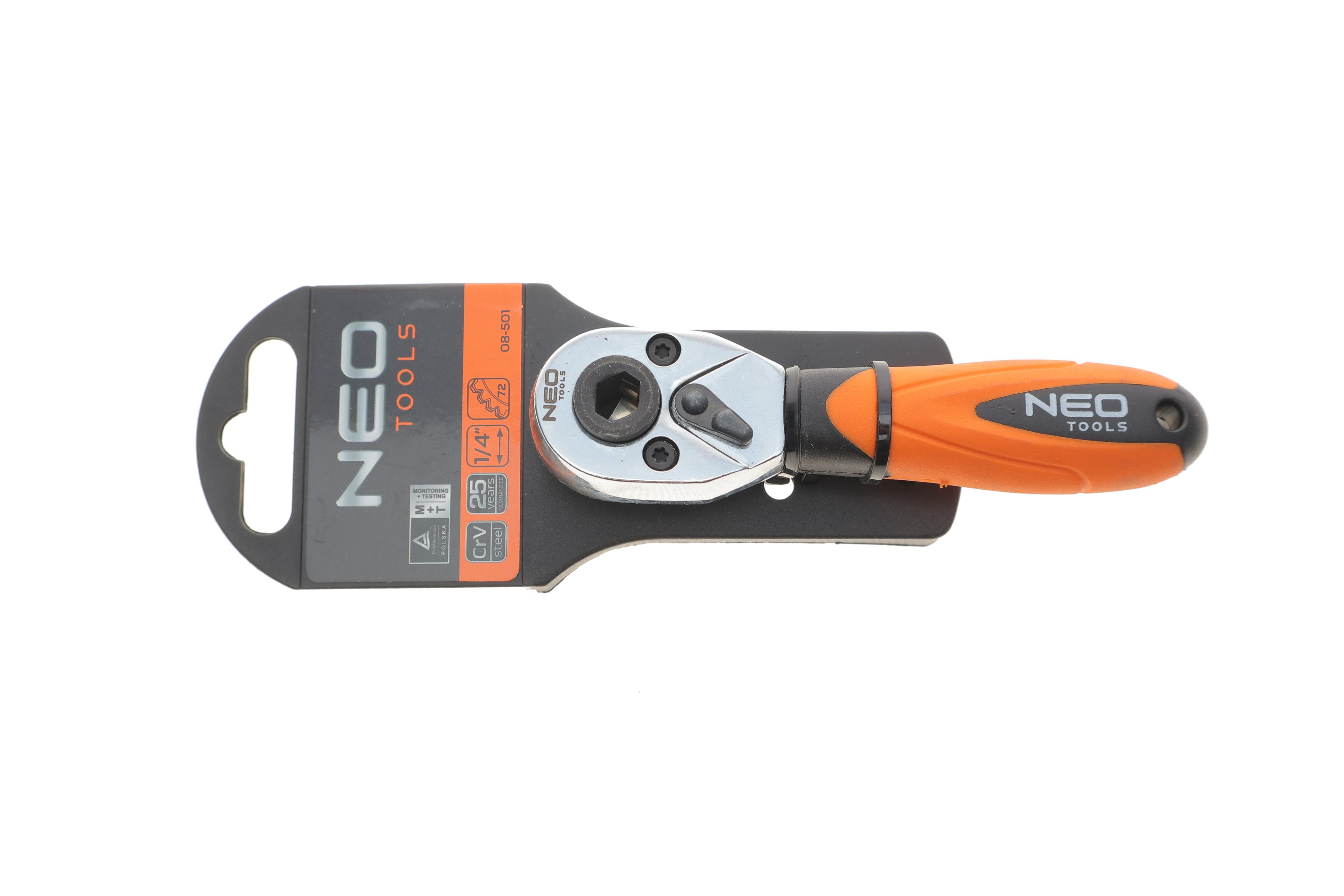 Тріскачка 1/4"-M6 72 зубця 105 мм коротка