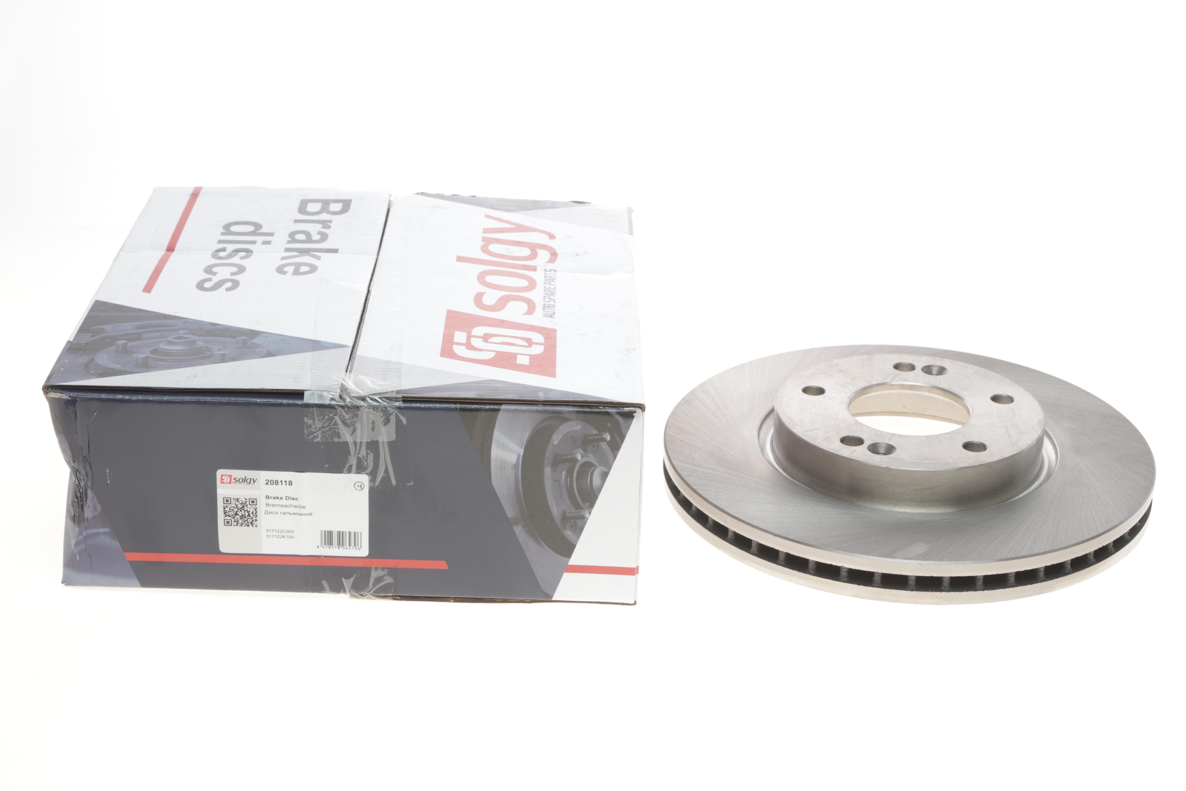 Диск гальмівний (передній) Hyundai Tucson/i30 2.0 CRDi 04-/Kia Cee'd 06- (280x26)