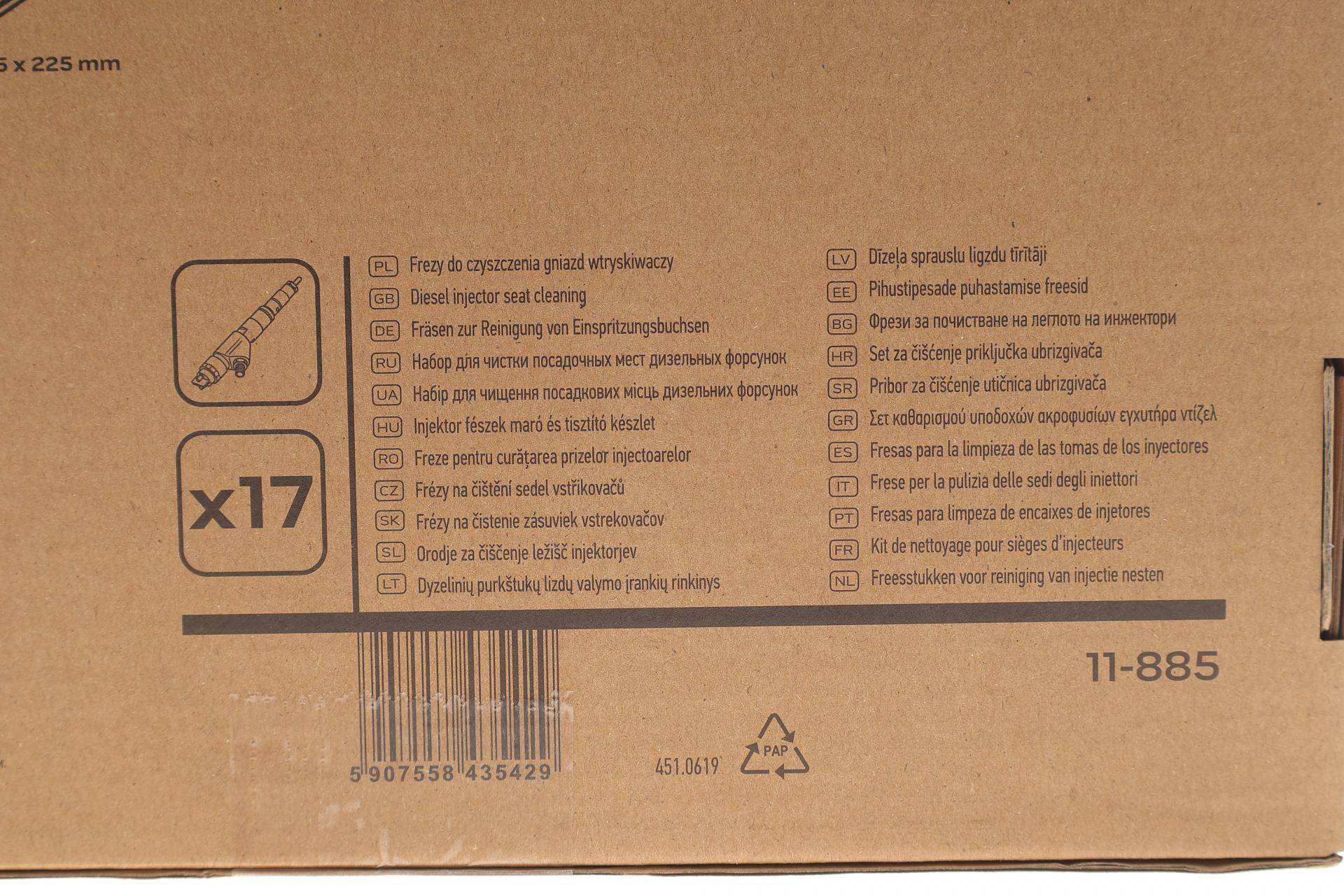 Набір інструментів для притирання сідел дизельних форсунок (17 пердметів)