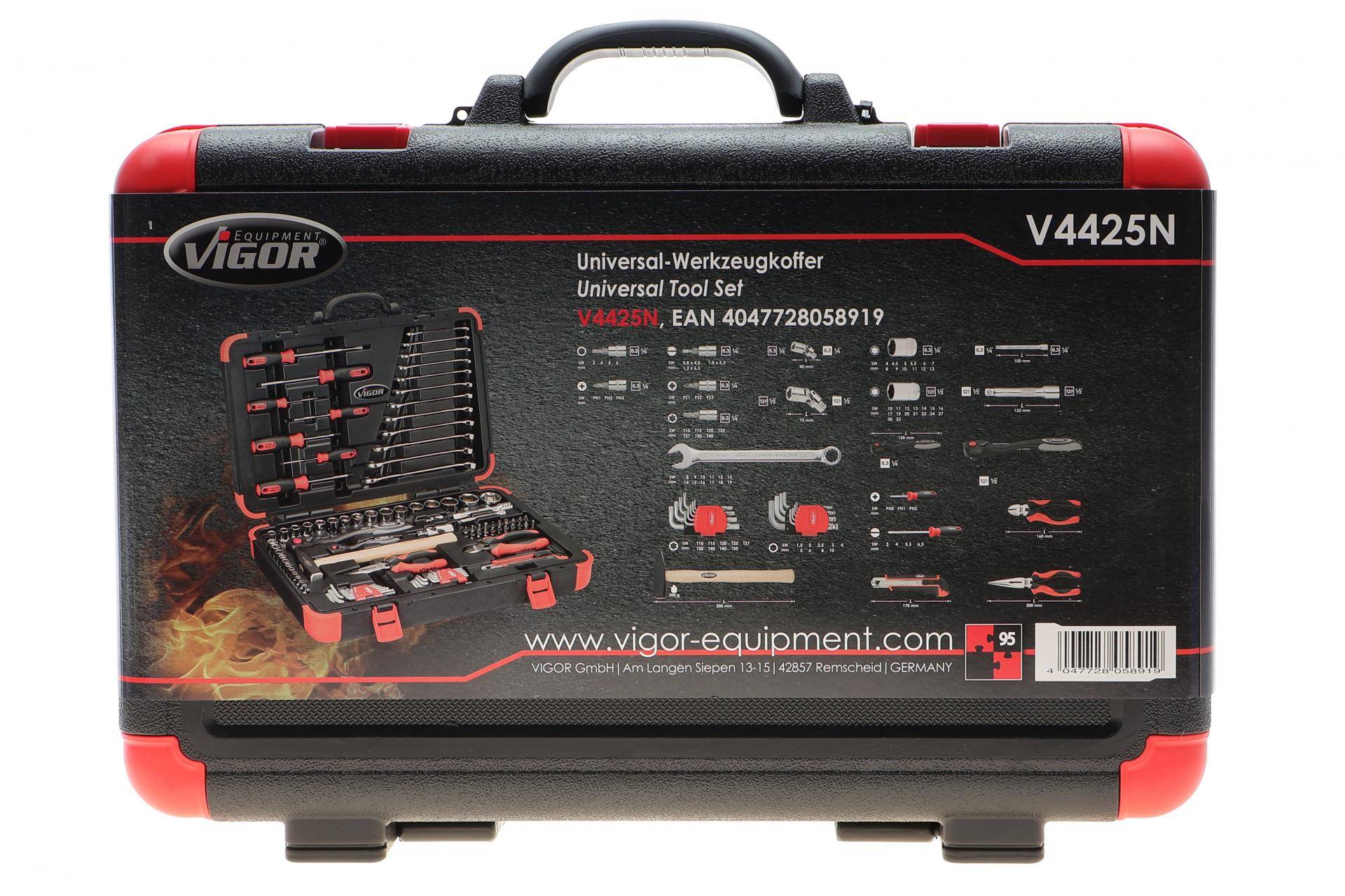 Набір інструментів комбінований 1/2", 1/4" (головки, головки зі вставкою) 95 од. (хромовані)