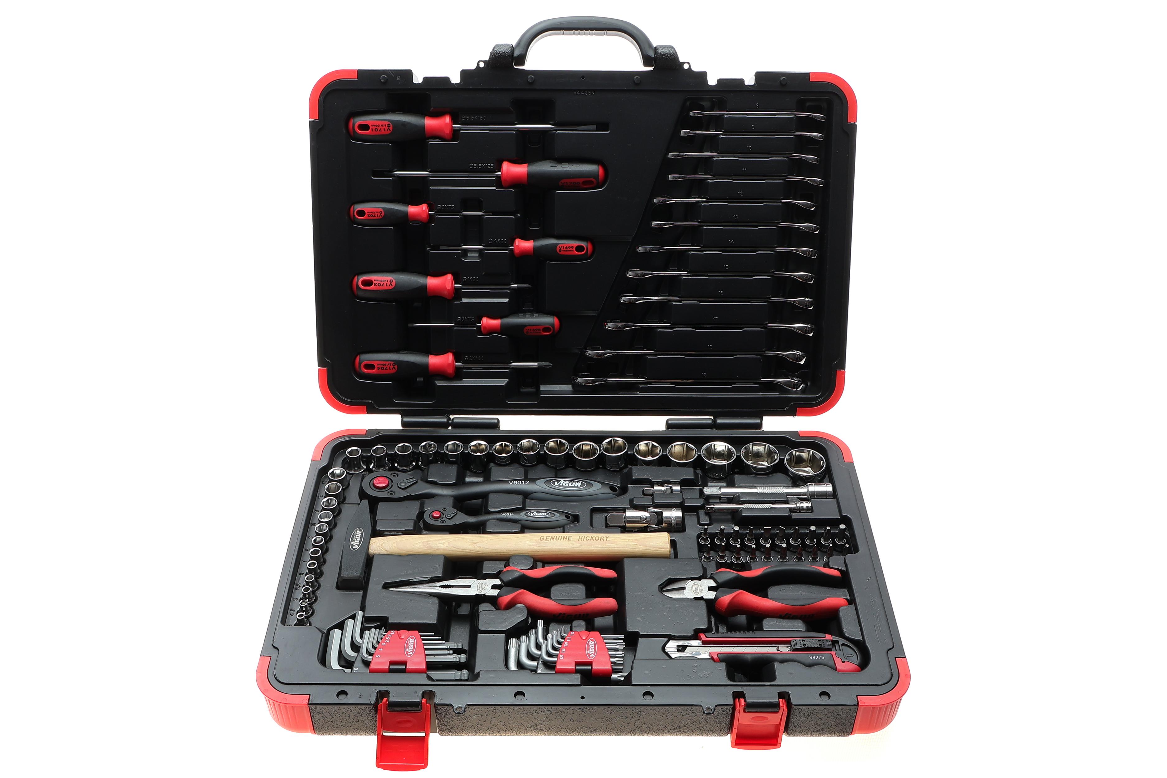 Набір інструментів комбінований 1/2", 1/4" (головки, головки зі вставкою) 95 од. (хромовані)