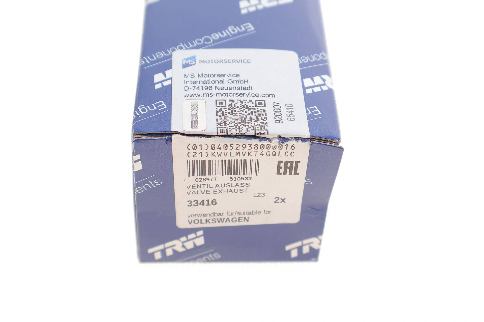 Клапан (випуск) VW Caddy/T5 2.0 03-15 (33x7x91.2)