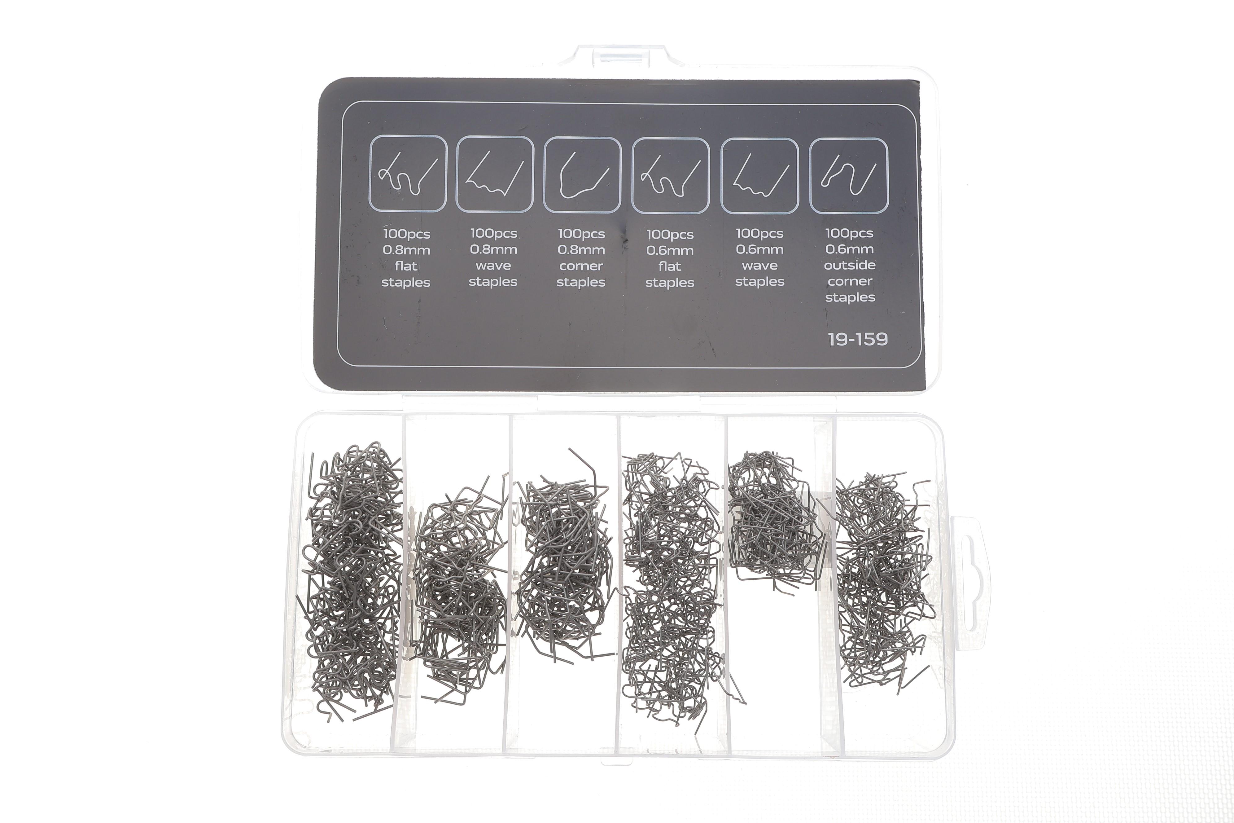 Набір скоб для ремонту деталей з пластика Ø0,6-0,8 mm 600 ед.