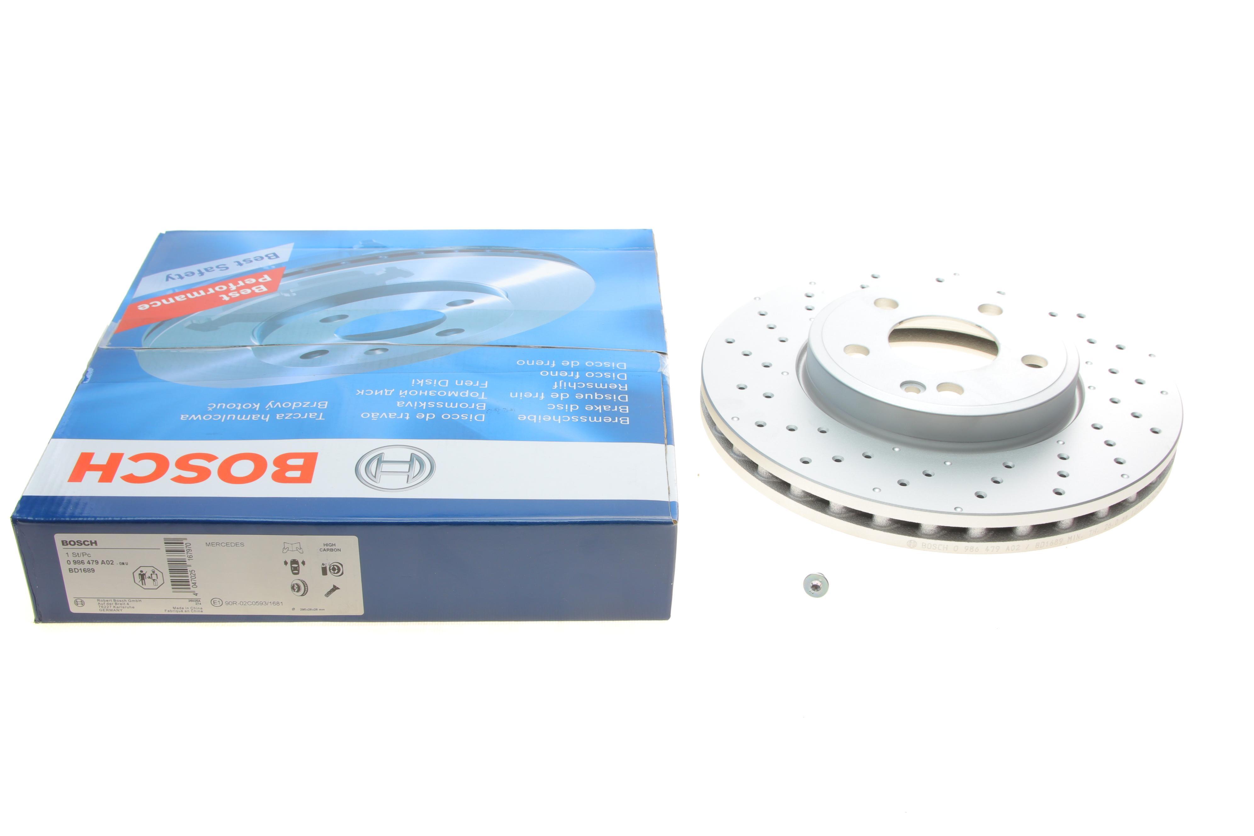 Диск тормозной (передний) MB A-class (W176)/B-class (W246/W242) 11- (295x28)(с покр)(вент)(с отверс)