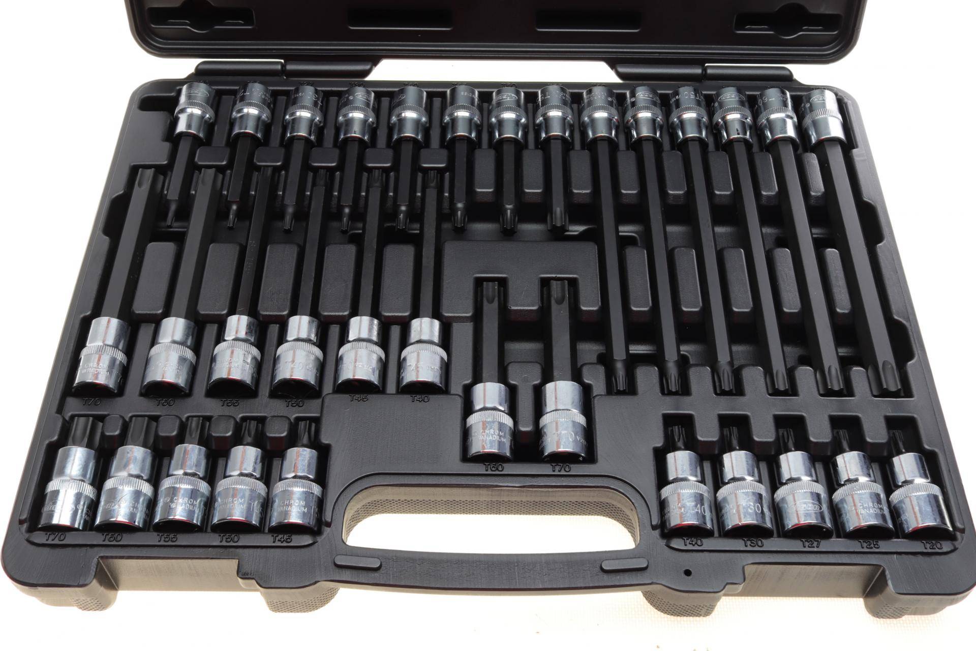 Набір головок 1/2" зі вставками T 32 од.