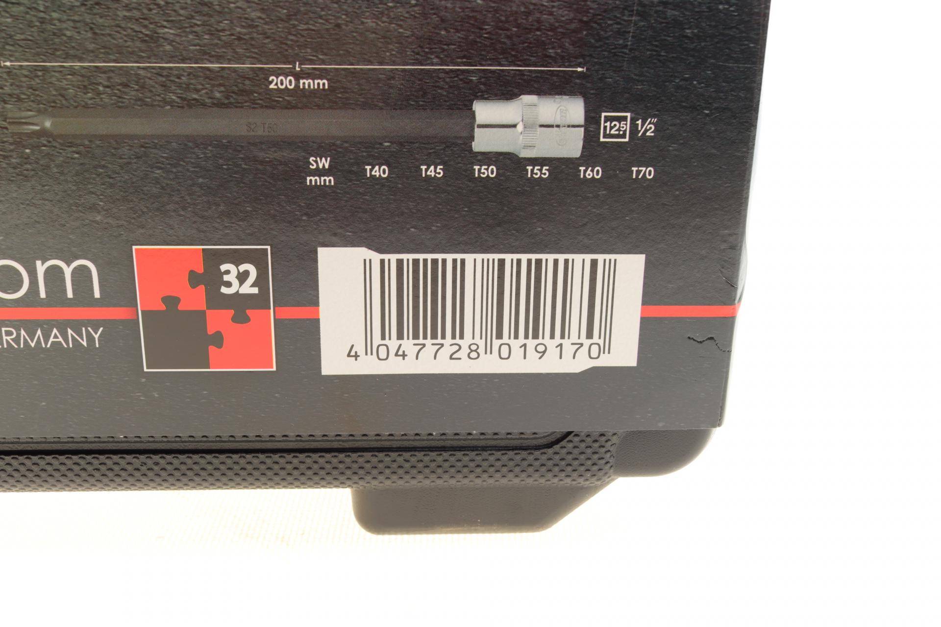 Набір головок 1/2" зі вставками T 32 од.