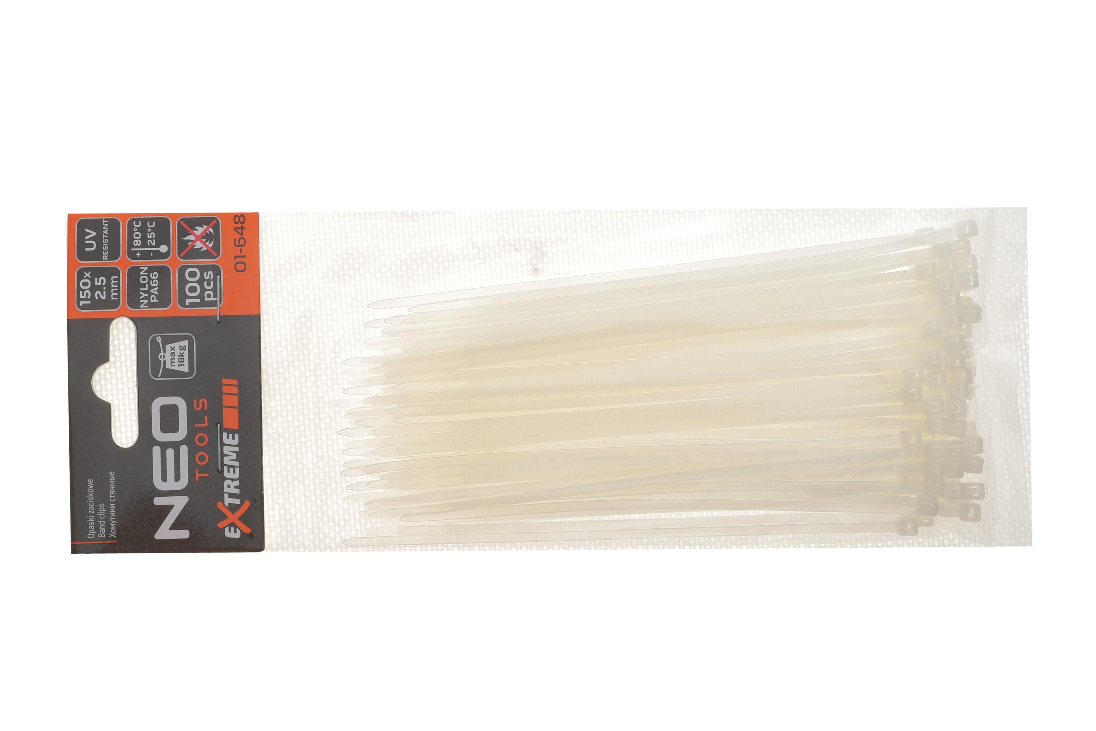 Набір стяжок пластикових EXTREME 2,5x150 мм 100 од. (біла)