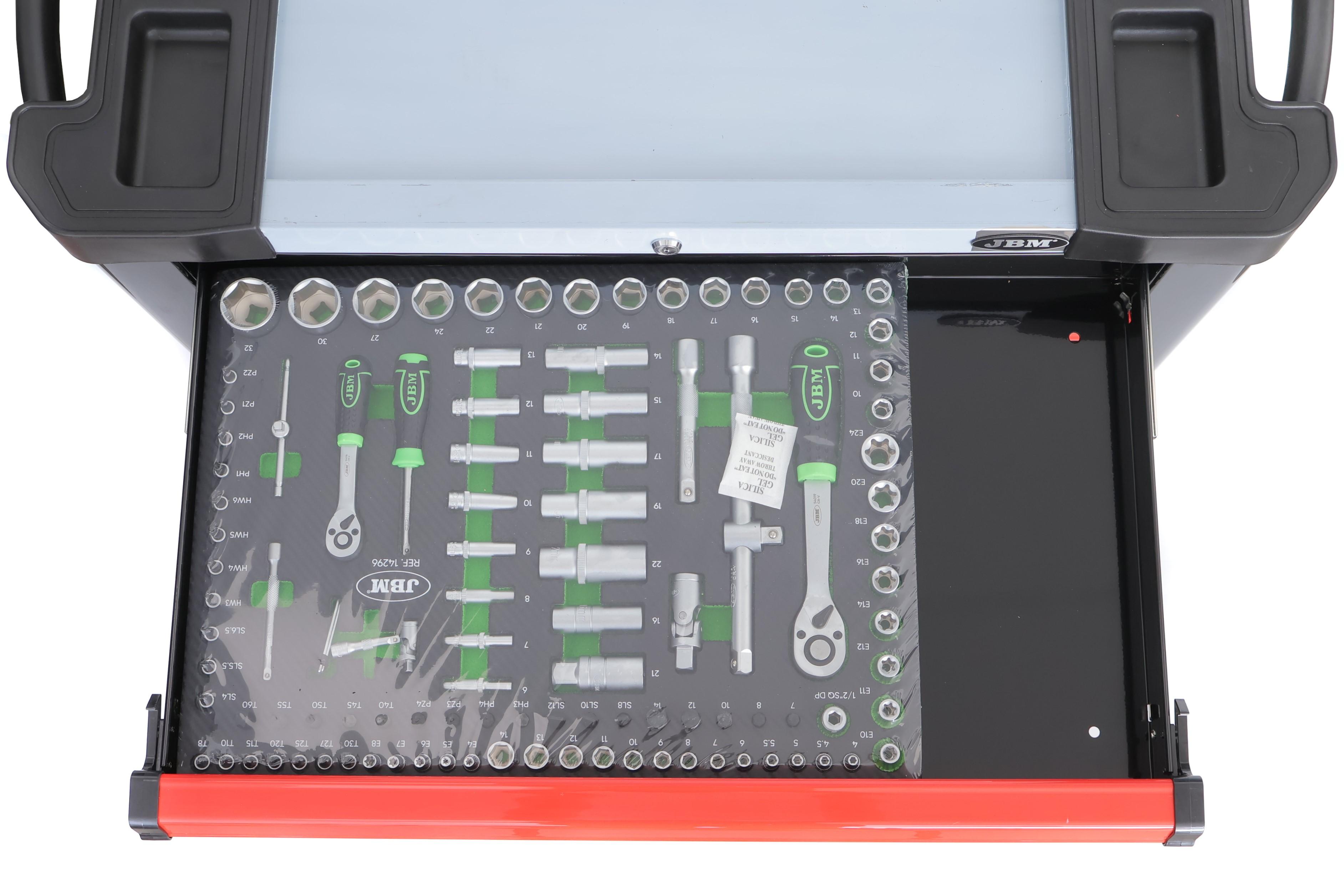 Тележка с инструментами 7 секций 199 ед. (красный)