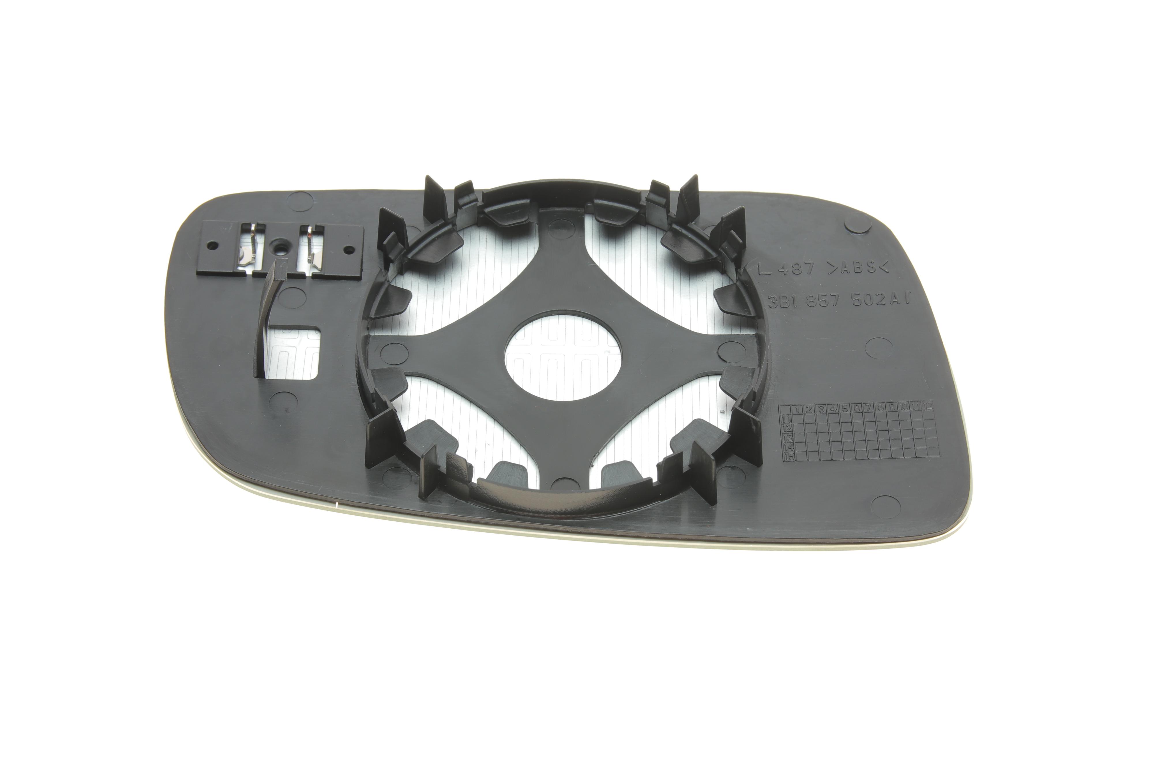 Стекло зеркала (с подогревом) Skoda Superb 01-08/VW Passat 96-05/Seat Leon 99-06 (L)