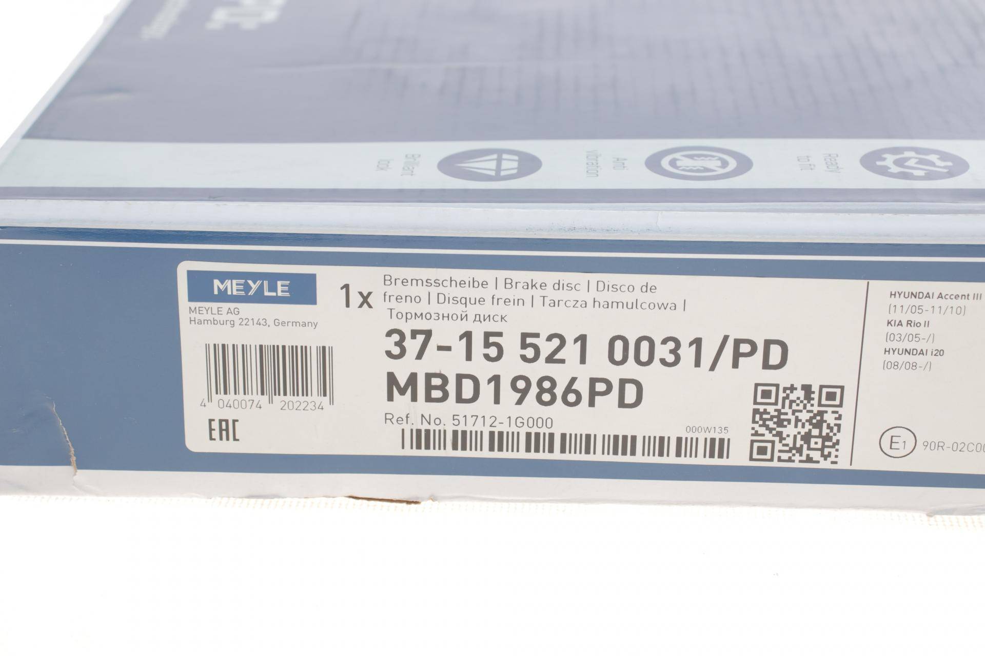 Диск гальмівний (передній) Hyundai Accent III 05-10/Kia Rio II 05- (256x22)