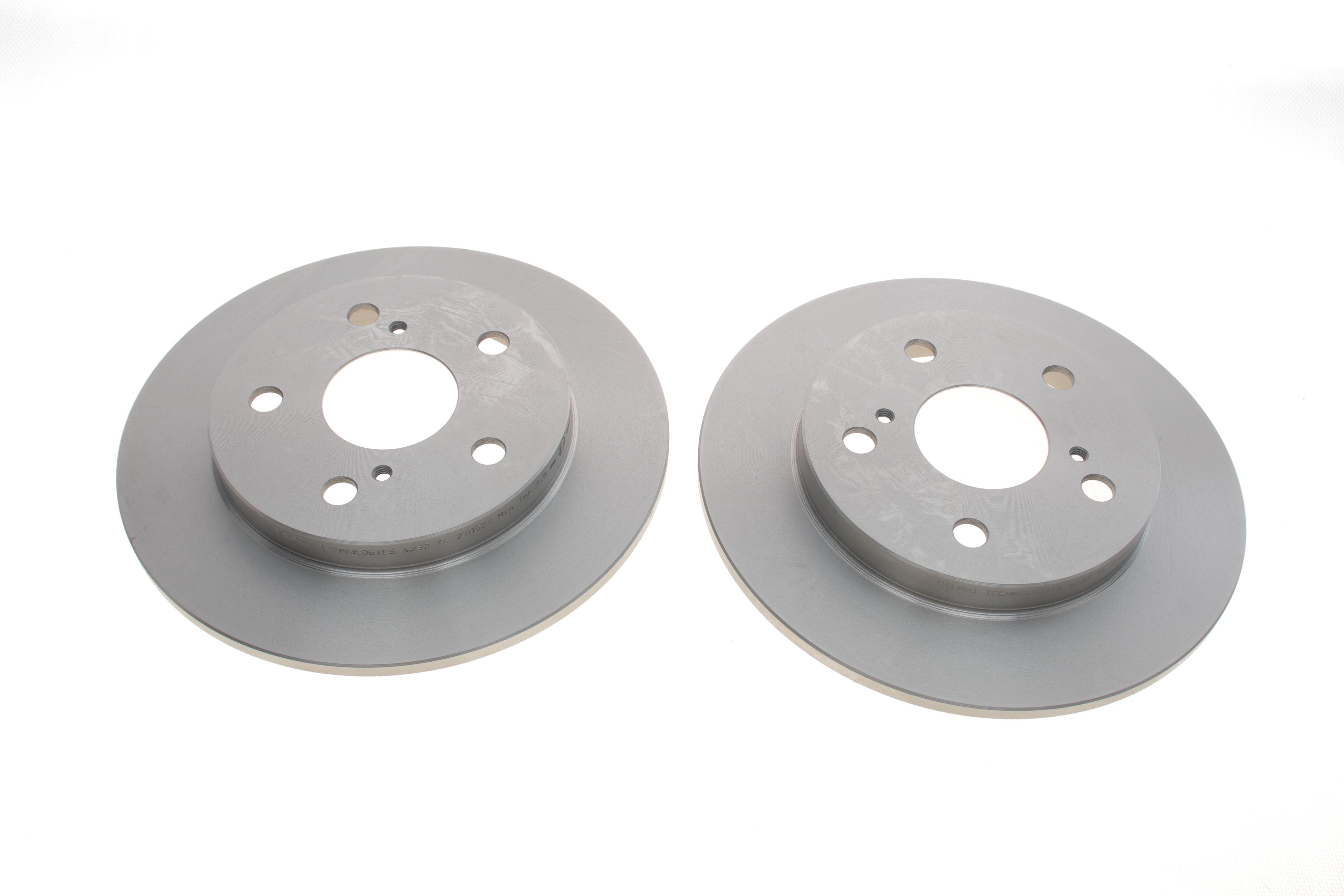 Диск гальмівний (задній) (к-кт 2 шт) Toyota Auris/Corolla 06- (259x9) (з покрит.) (повний)