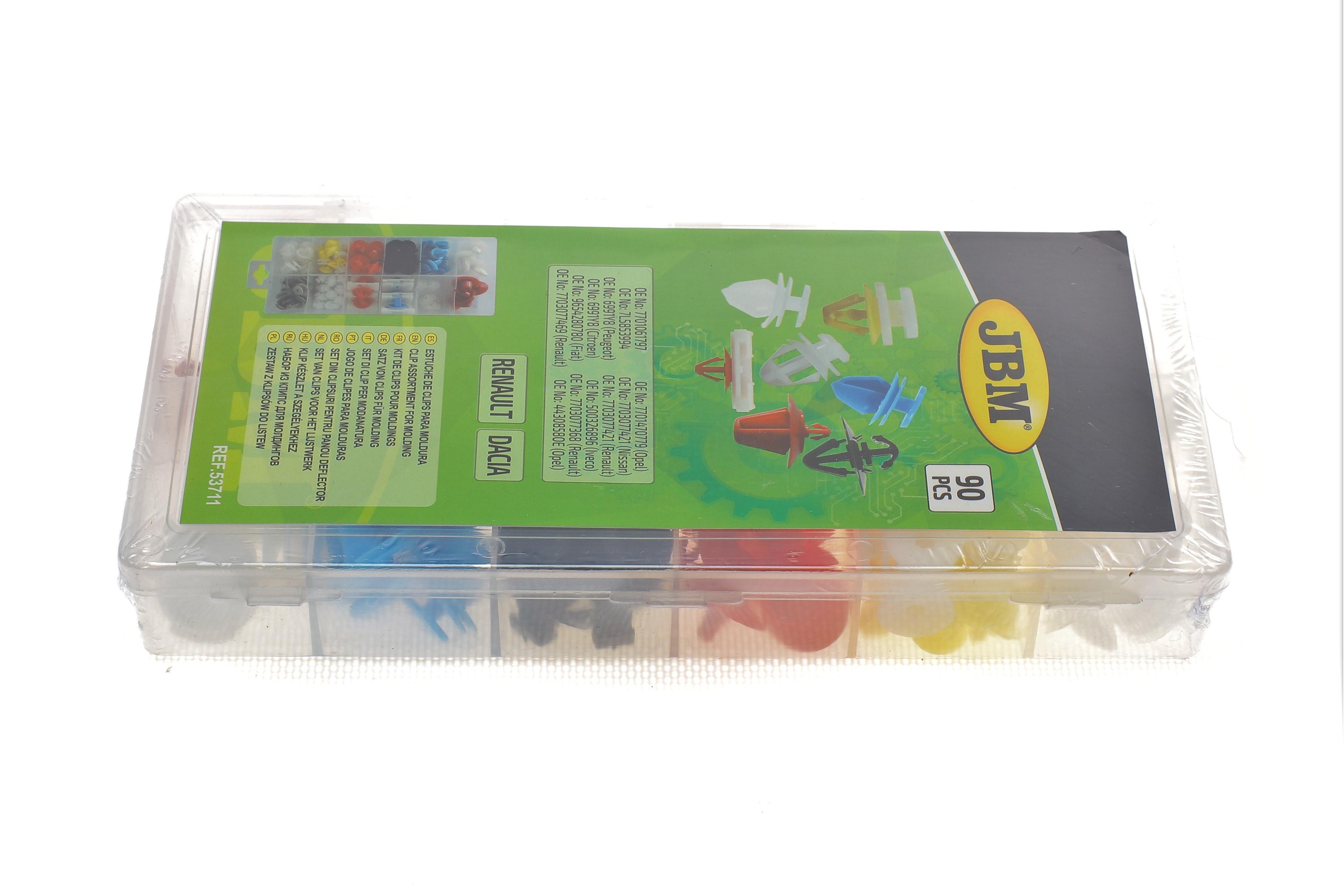 Набір кліпс пластикових для молдингів Renault/Dacia (90шт)