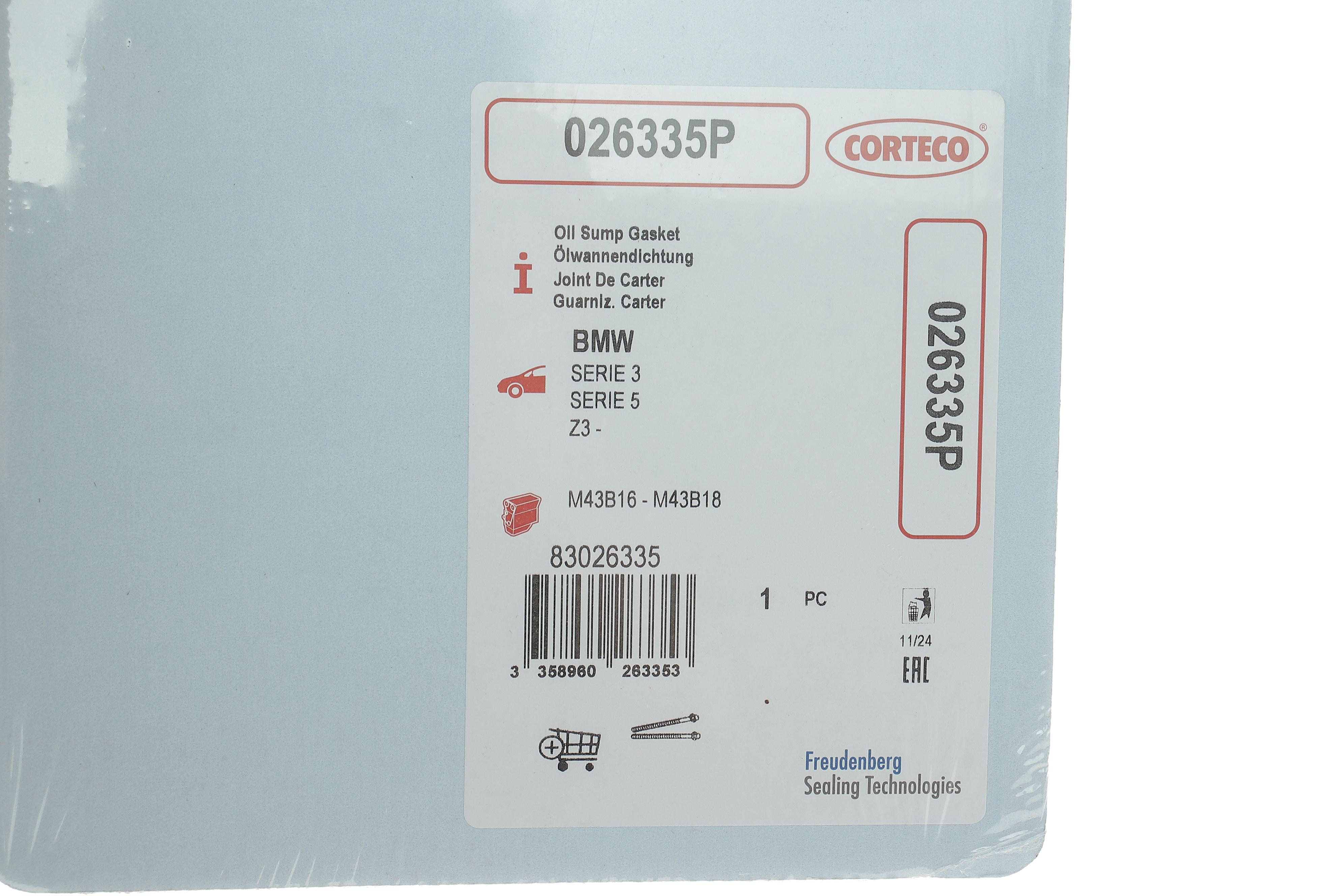 Прокладка поддона BMW 3 (E36) 1.6-1.8i 93-00 M43/M44