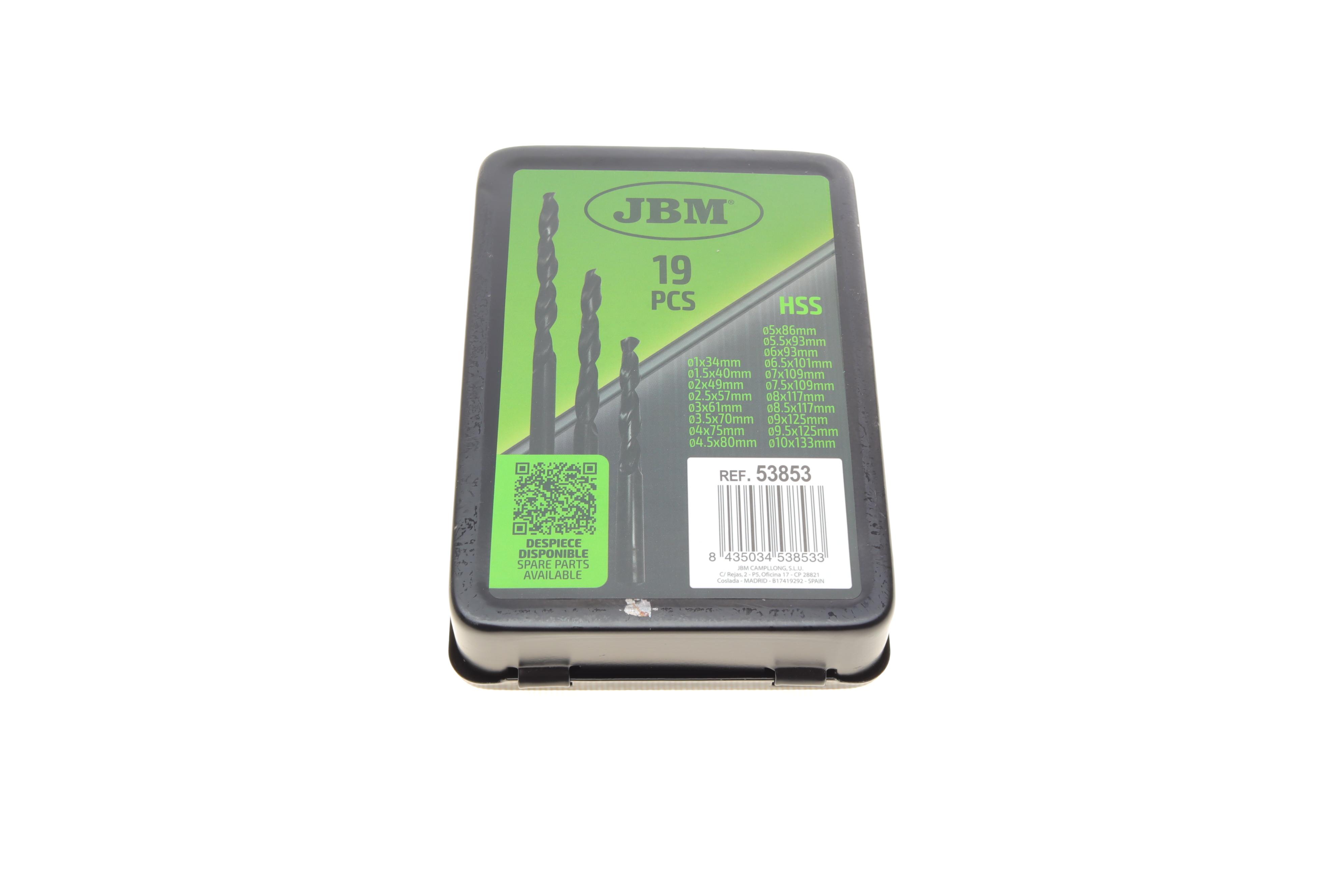 Набір свердл HSS 4241 Ø1-10 мм 19 од.