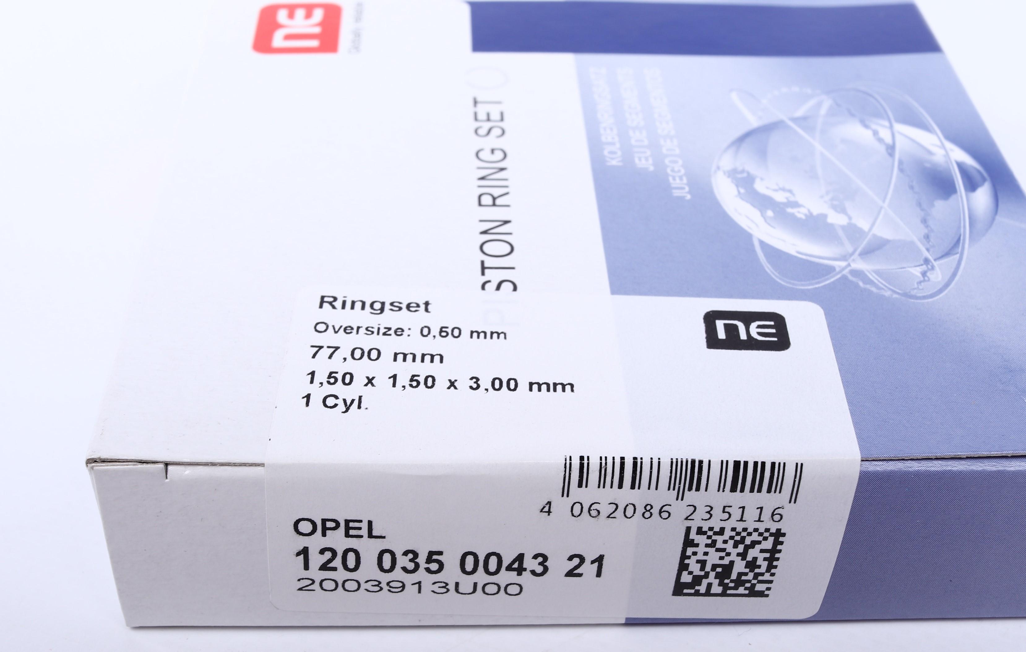 Кільця поршневі Daewoo Nexia 1.5 16V 95-97 (d=77mm) (+0,50) (1.5-1.5-3) (на 1 поршень) = 8935482500