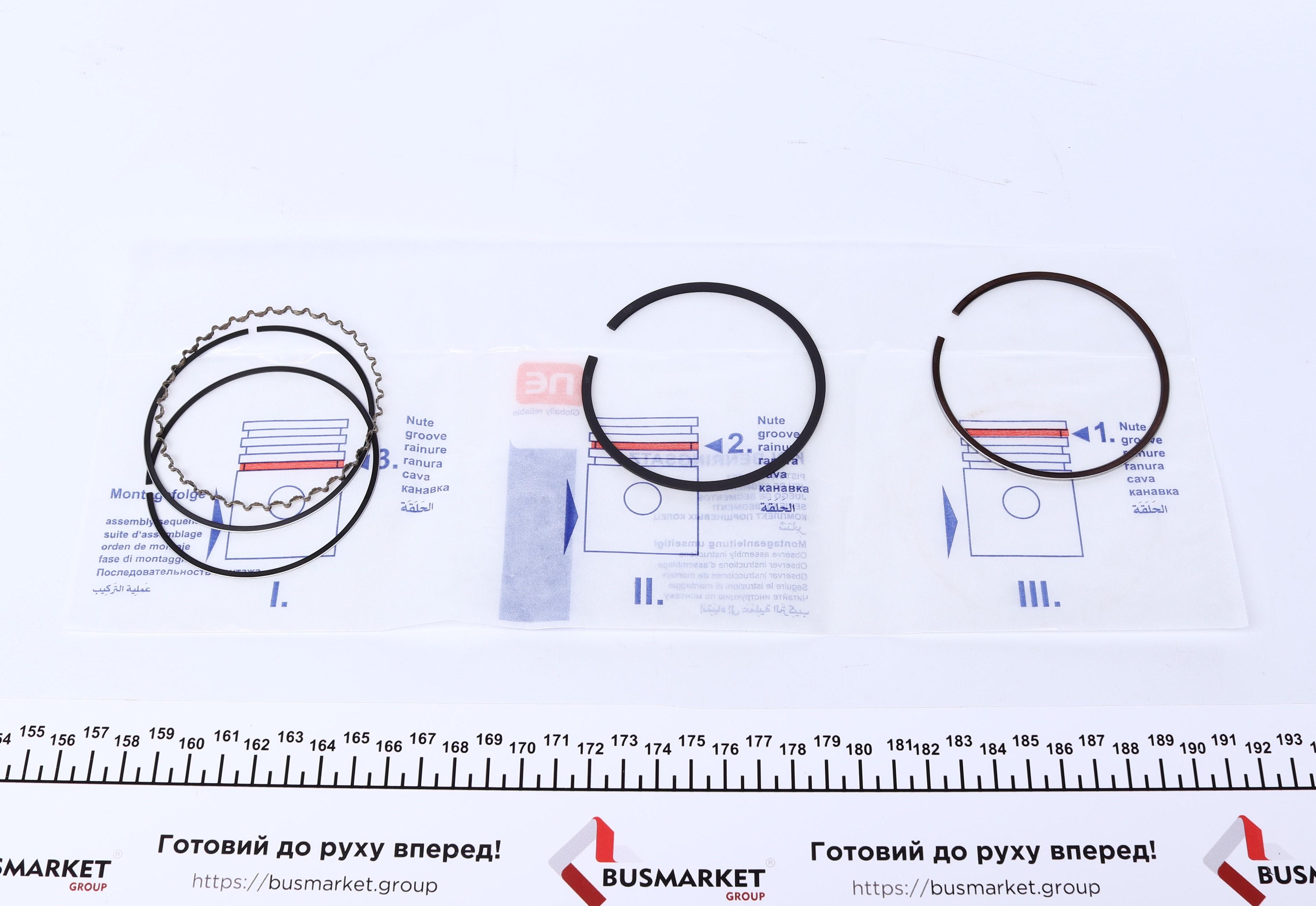 Кільця поршневі Daewoo Nexia 1.5 16V 95-97 (d=77mm) (+0,50) (1.5-1.5-3) (на 1 поршень) = 8935482500