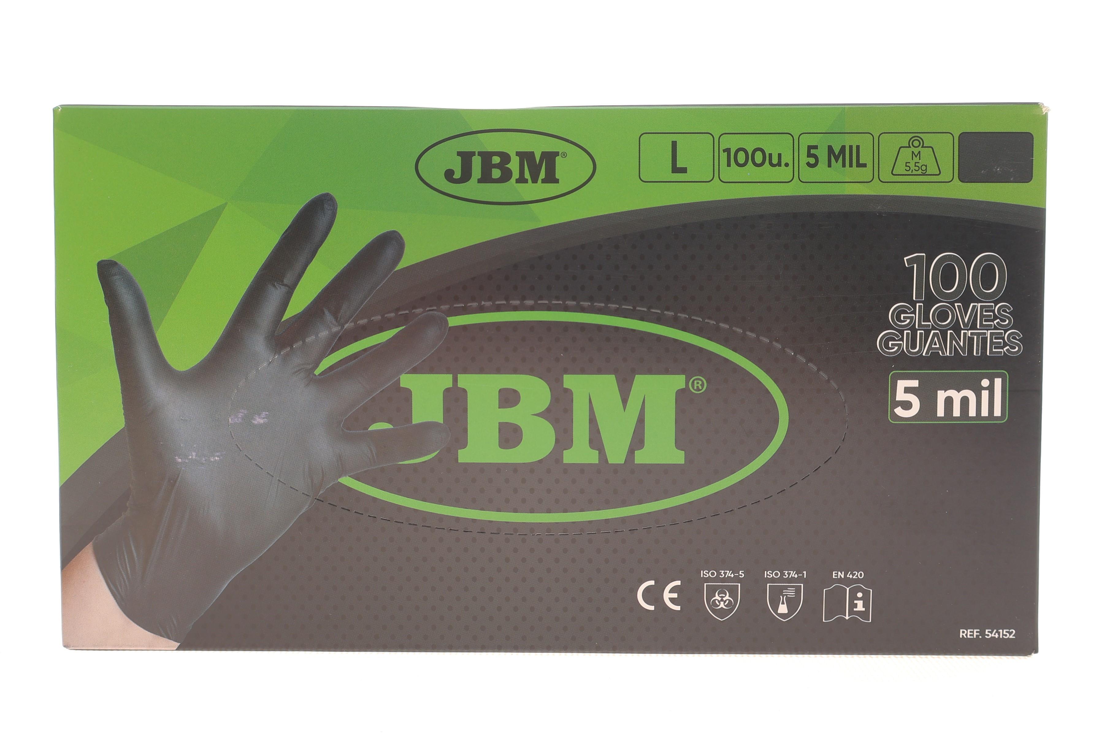 Рукавиці нітрилові (L) 100 шт. 5 mil (чорні)