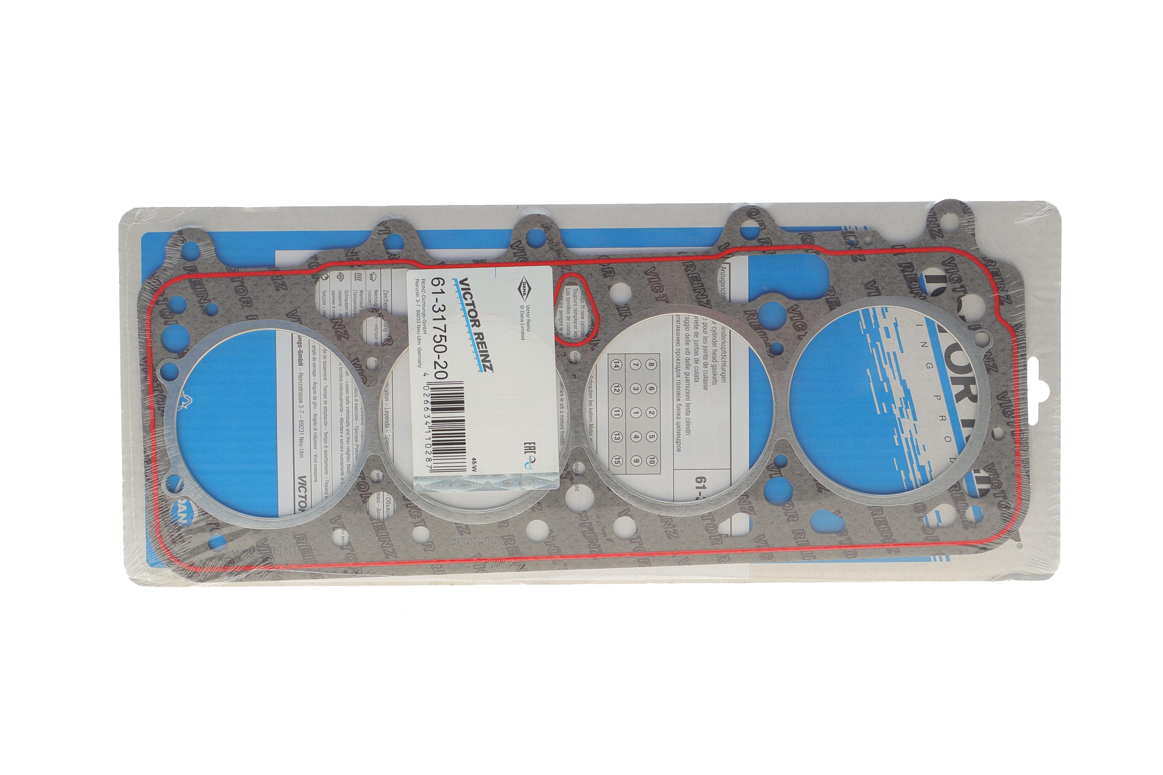 Прокладка ГБЦ Fiat Ducato 1.9D/TD -02, Ø83,20mm, 1.95mm, 2 метки