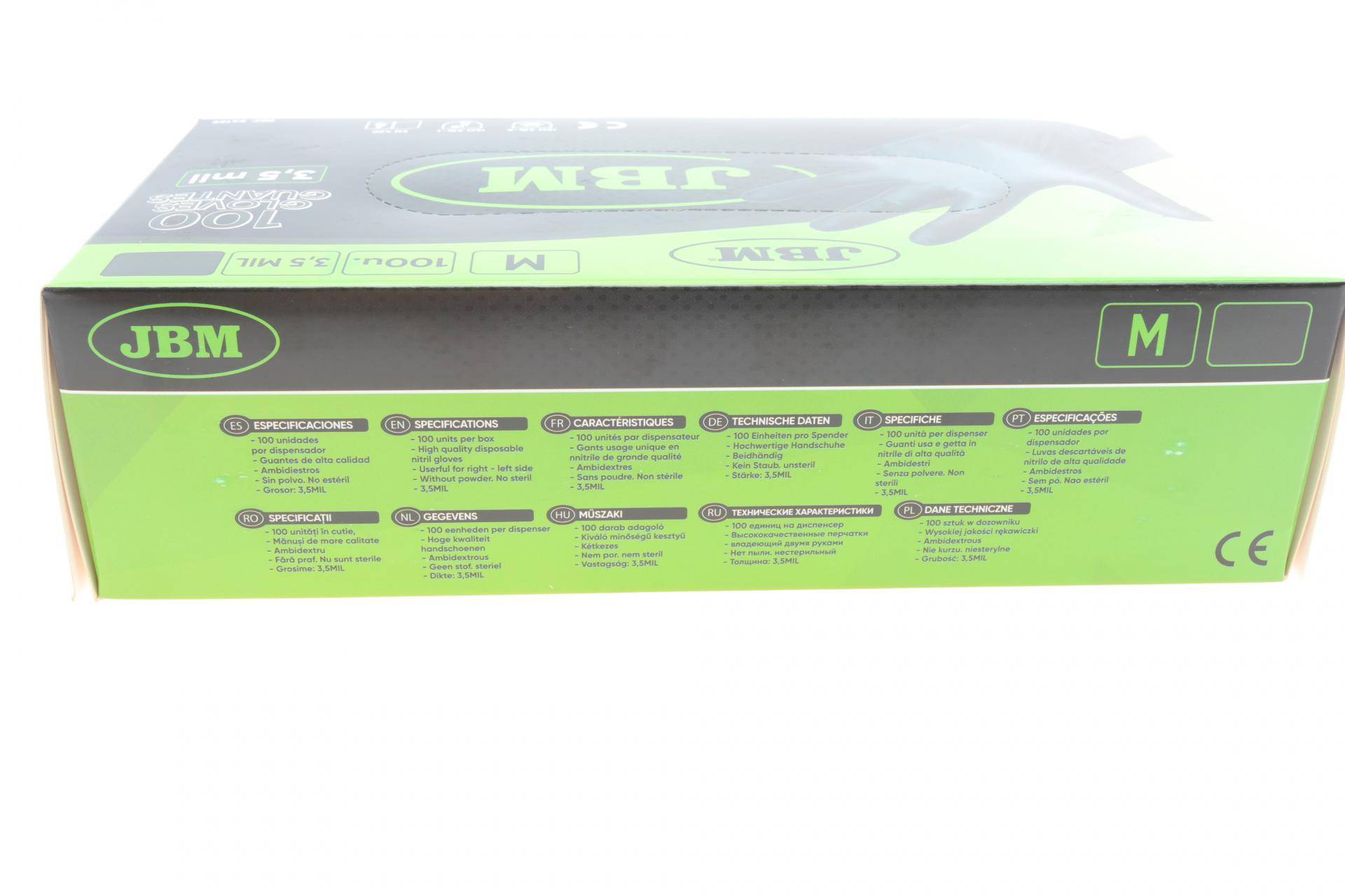 Рукавиці нітрилові (M) 100 шт. 3,5 mil (чорні)