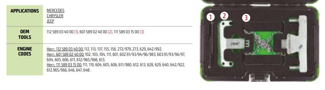 Інструмент регулювання зубчатого ременя Mercedes/ Chrysler/ Jeep