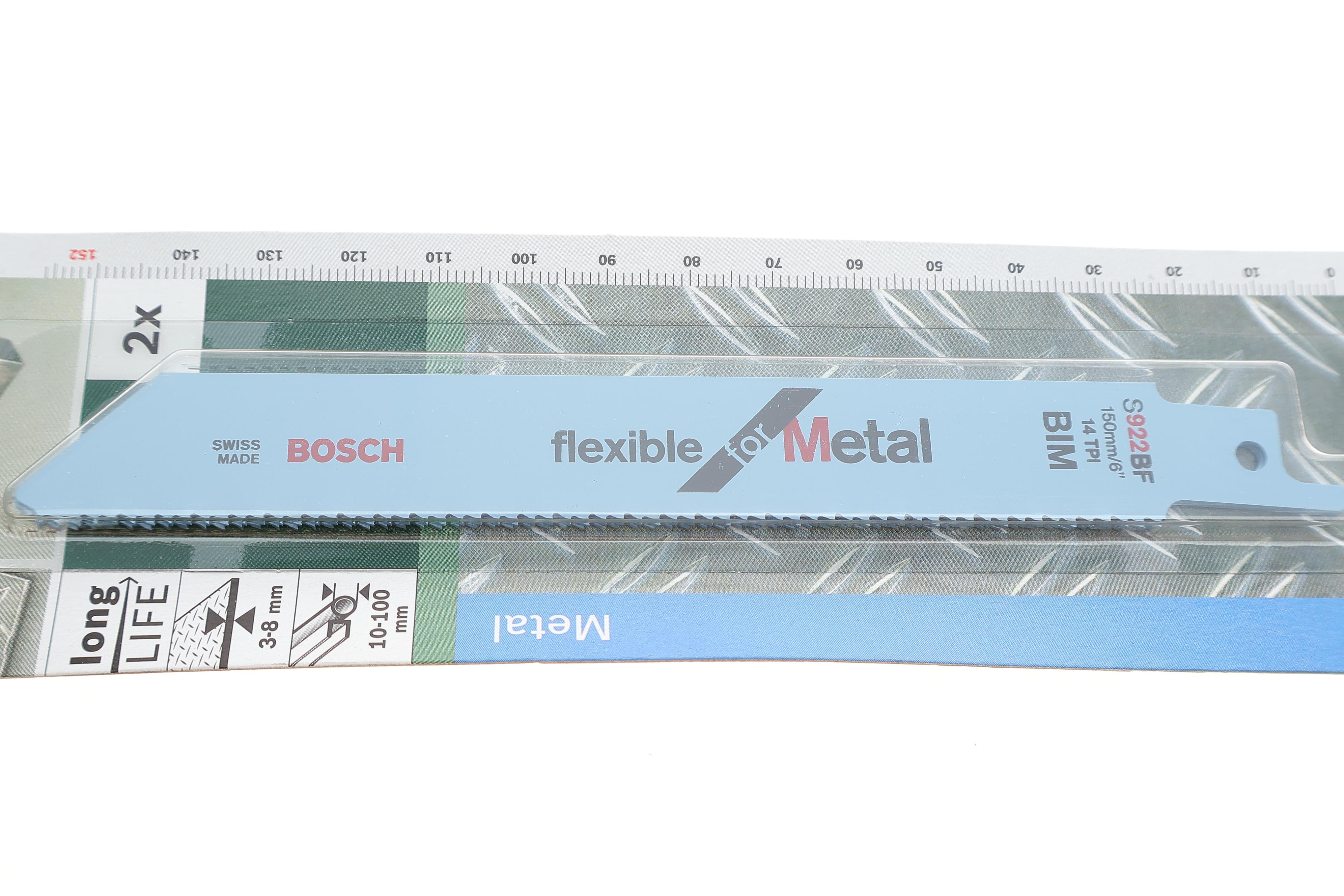 Полотно змінне для шабельної пилки S 922 B (к-кт 2 шт.) для алюмінія та мяких металів (150mm/зуб 2 мм)