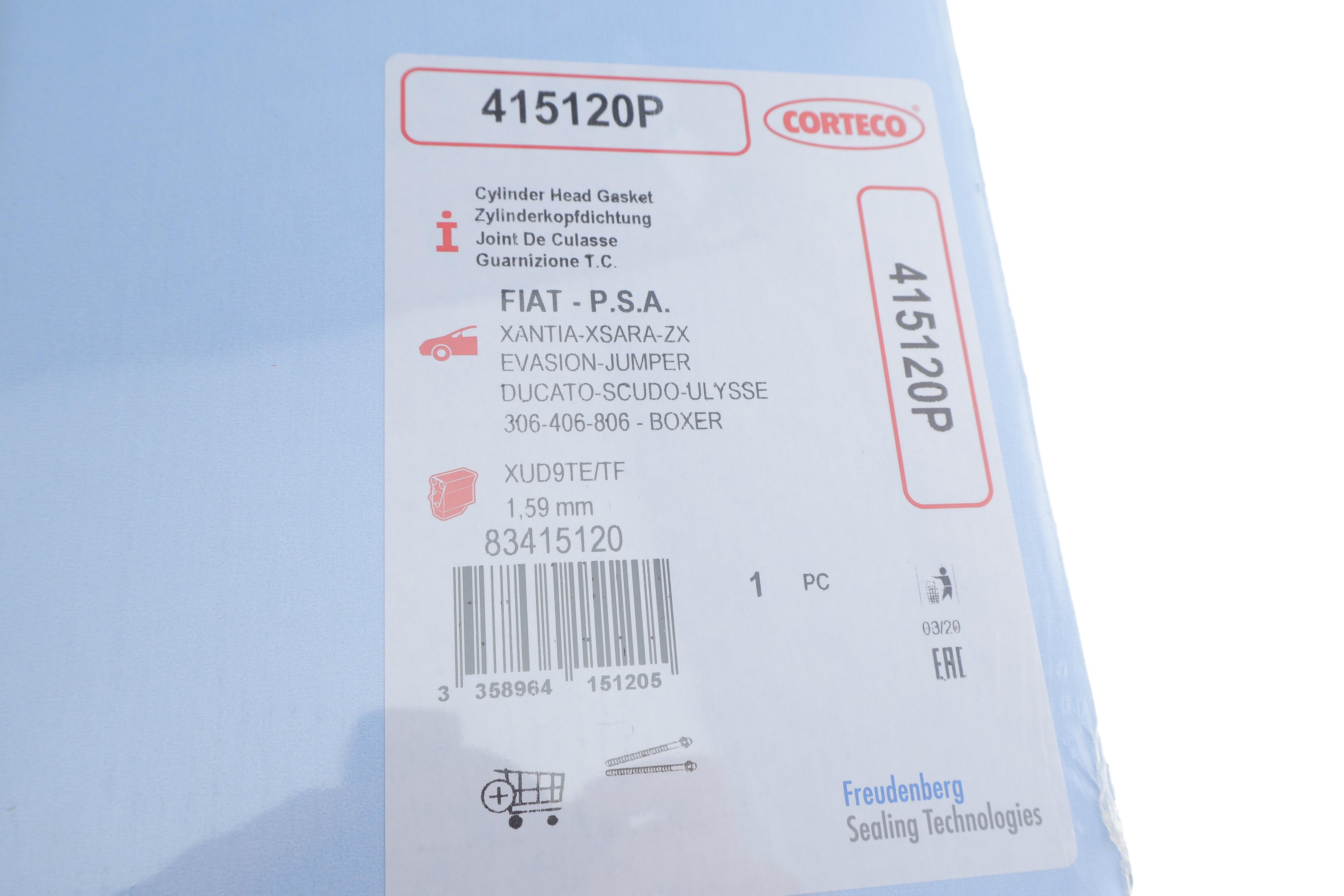 Прокладка ГБЦ Peugeot Expert/Boxer/Citroen Jumper 1.9TD 92-06 (1.59mm)