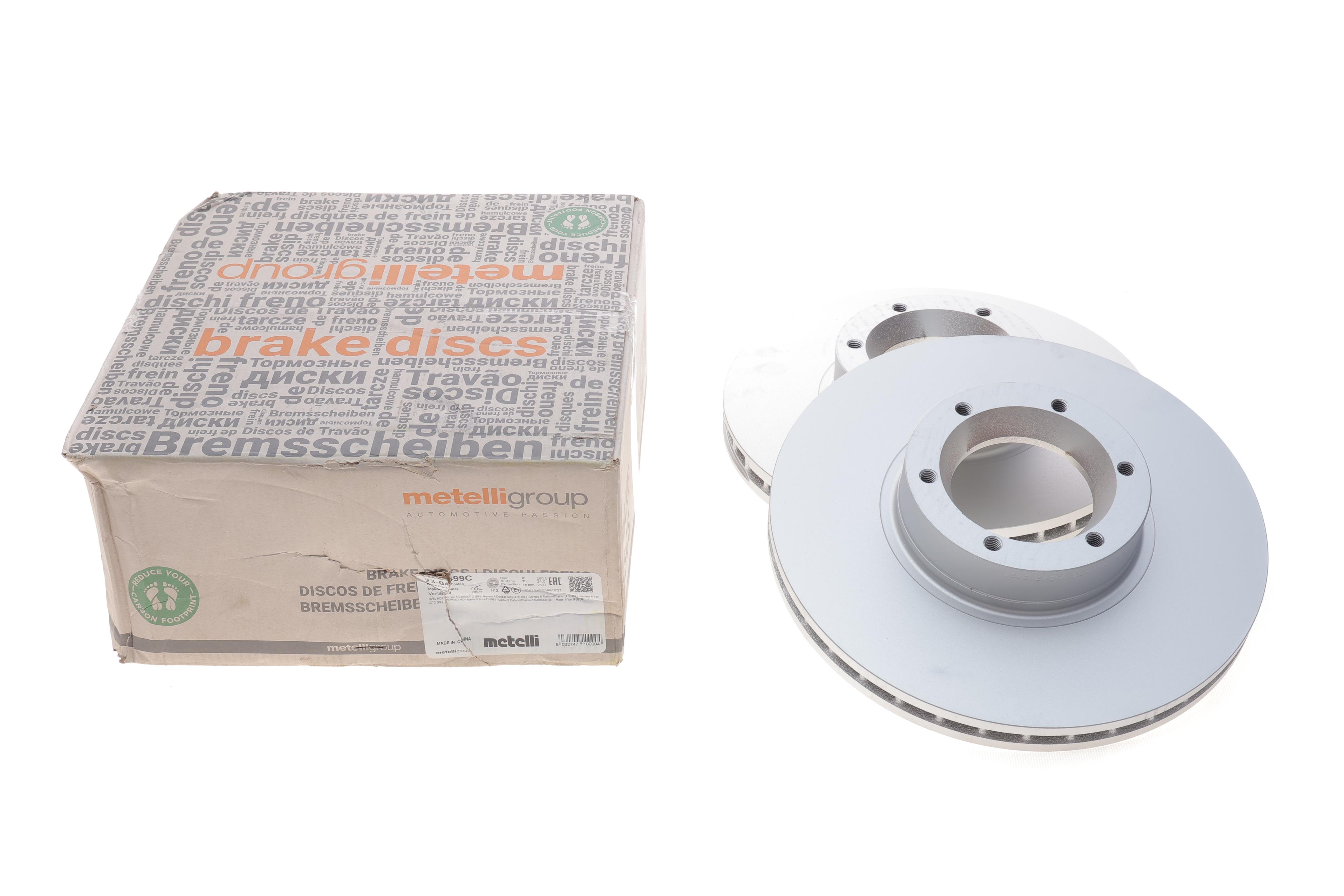 Диск гальмівний (передній) Renault Master/Opel Movano/Nissan Interstar 98- (280x24) (з покр.) (вент.)