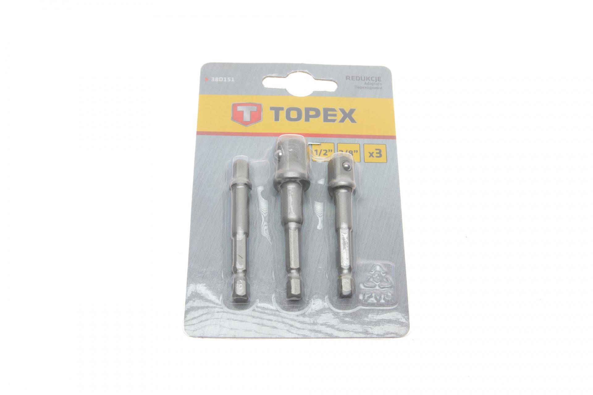 Набір перехідників для шуруповерта M6x1/2"-1/4"-3/8" 3 од.