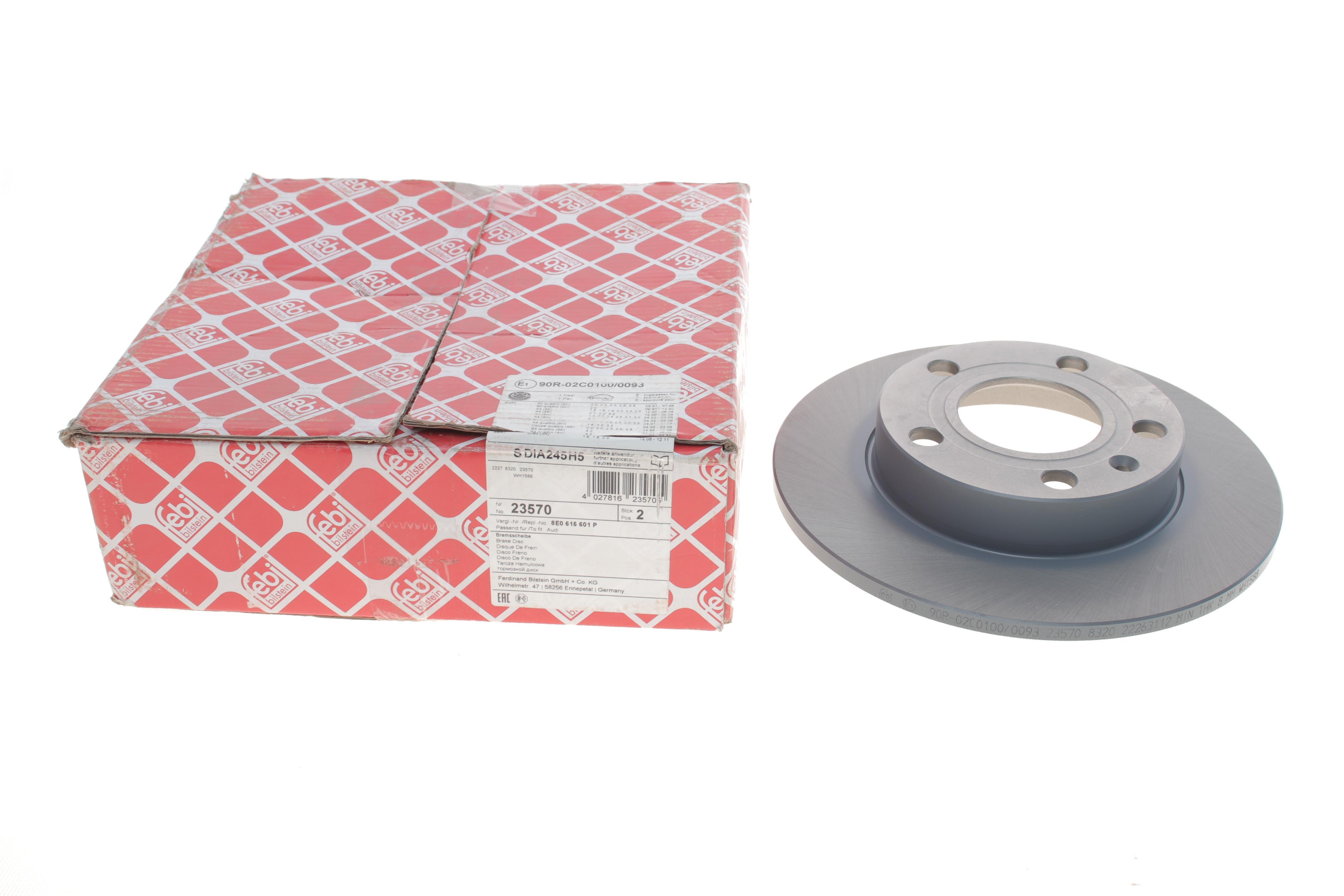 Диск тормозной (задний) Audi 80/A4 93-09 (245x10)