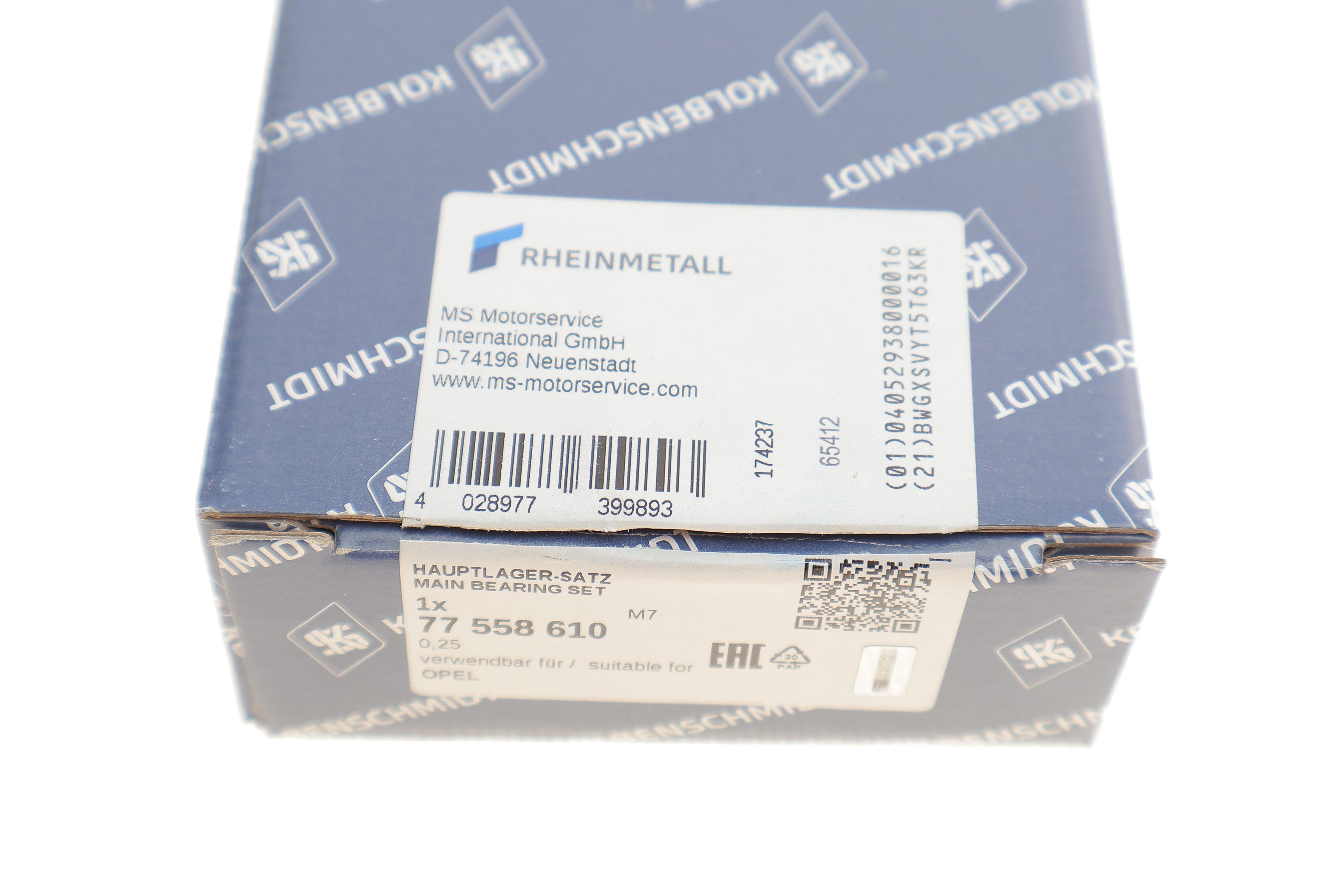 Вкладиші корінні Opel Astra/Zafira 1.2/1.4 98- (+0.25)